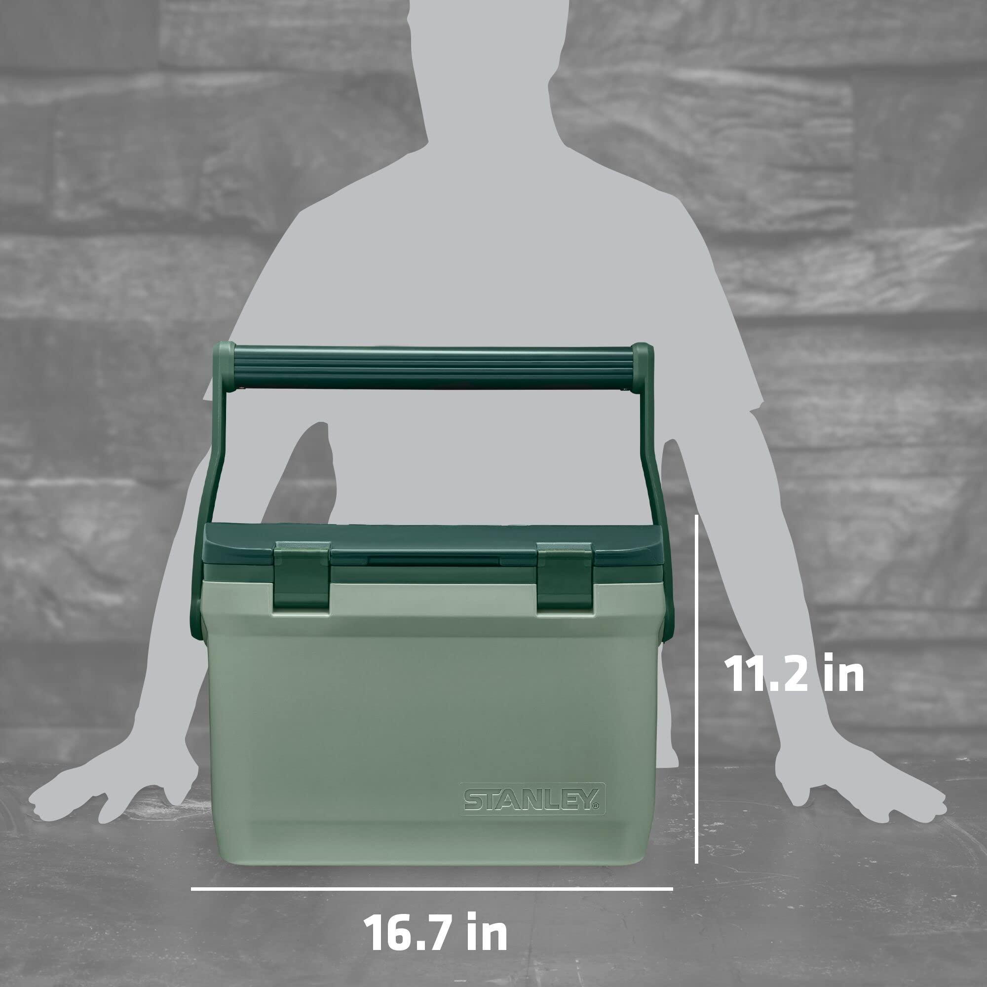 Stanley Adventure Outdoor Cooler 16 qt | Heavy Duty Outdoor Camping Cooler with Easy Carry Top Handle | 36 Hour Cooling Ice Chest for 21 Cans| BPA-Free | Stanley Green - Image 3