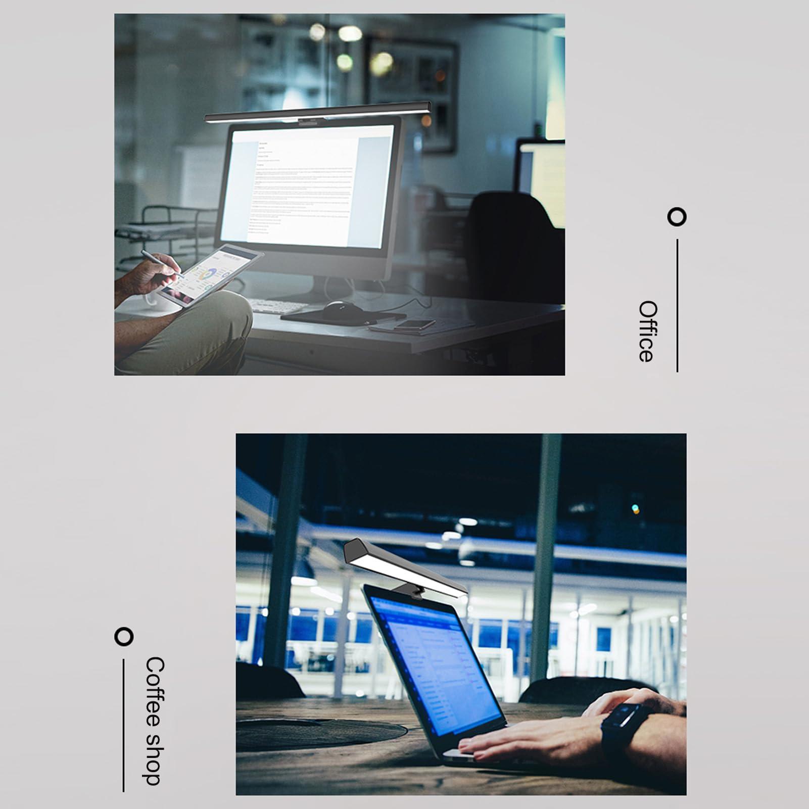 Computer Monitor Lamp, LED Screen Light Bar for Eye Caring, Stepless Dimmable, Touch Control, Office Monitor Light (White) - Image 2