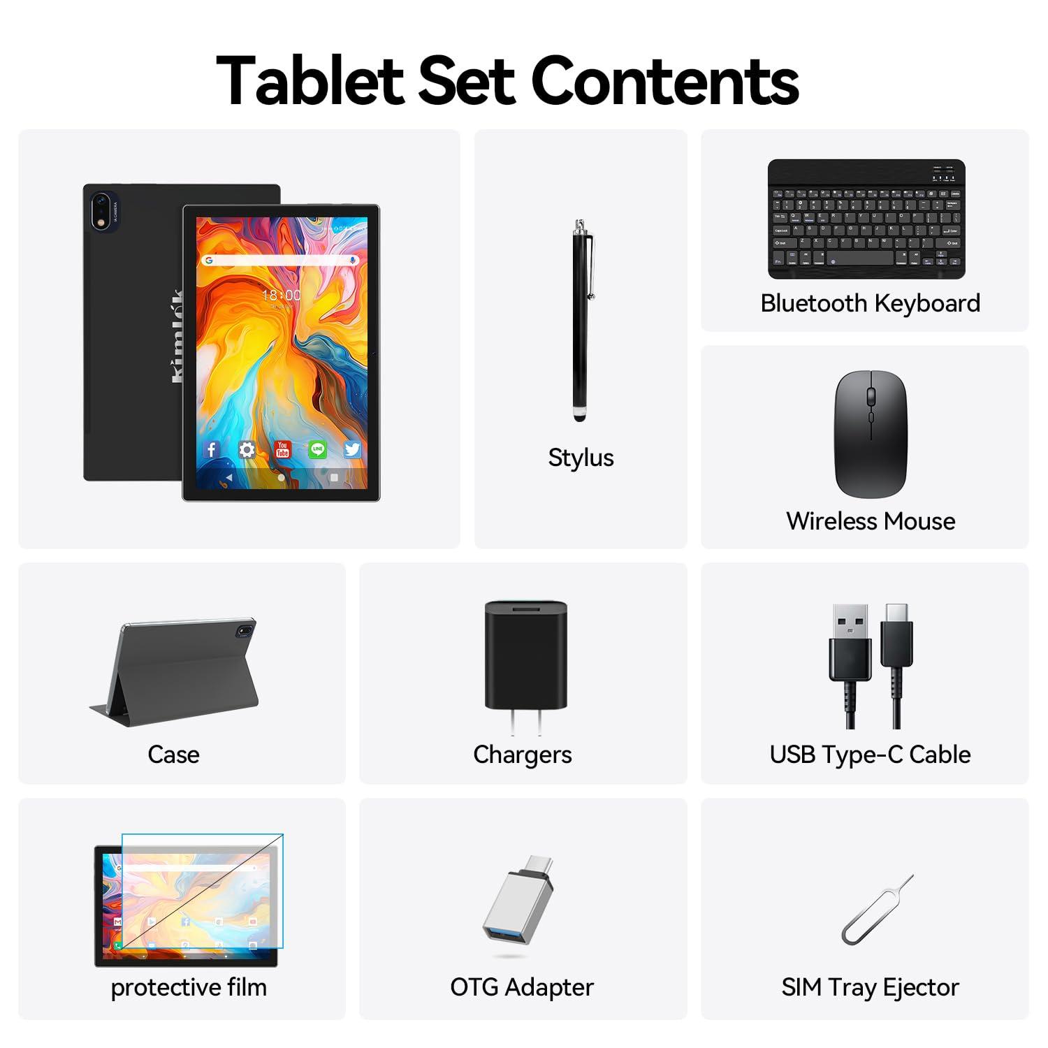 Android 13 Tablet 2025 Latest 10 inch Octa-Core Tableta, 128GB ROM+16GB RAM (8+8 Virtual)+1TB Expand, 5G WiFi Tablets with 13MP+8MP Camera, 8000 mAh Battery, 2 in 1 Tablet with Keyboard, Mouse, Case - Image 8