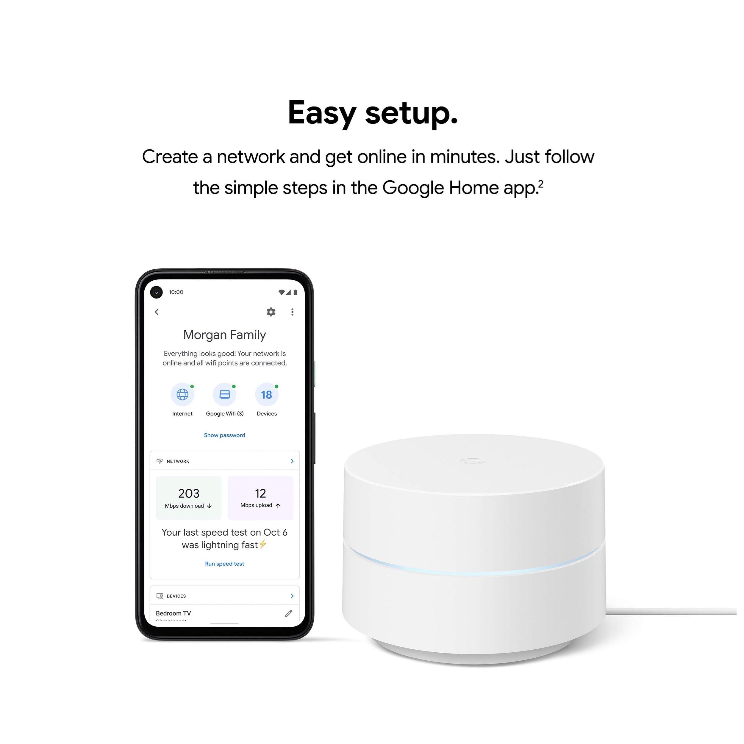 Google WiFi - AC1200 - Mesh WiFi System - WiFi Router - 3000 Sq Ft Coverage - 2 Pack - Image 6