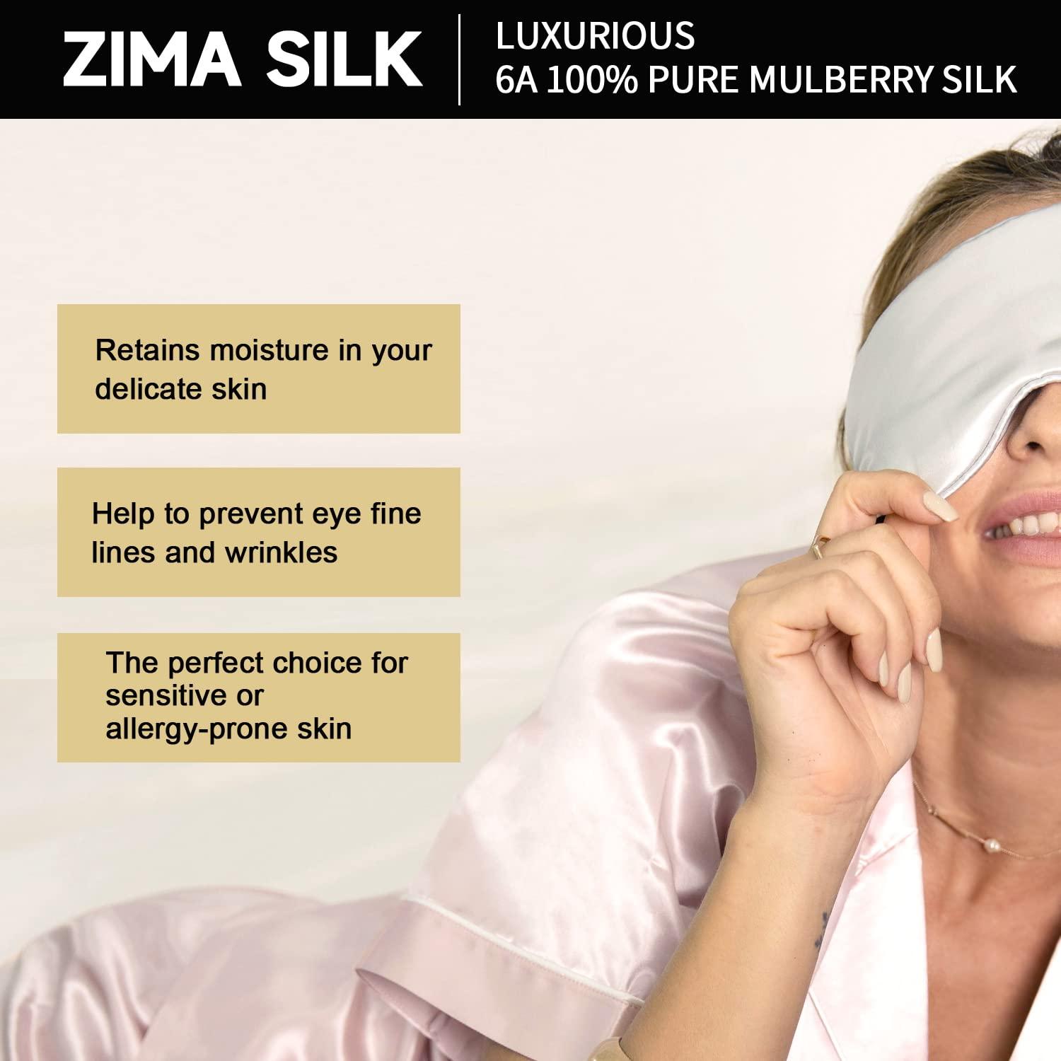 ZIMASILK Adjustable 22 Momme 100% Pure Mulberry Silk Sleep Mask, 3D Contoured Cup Eye Mask for Sleeping, Super Soft Breathable Blindfold, Perfect Blocks Light for Sleeping (Black) - Image 4