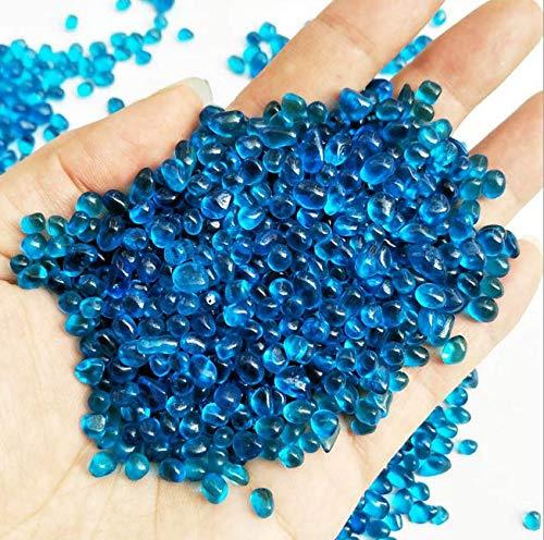 Decorative Stones,Glass Stones,1 Lb About 460 G Irregular Sea Glass Pebbles Artificial Glaze Crystal Stones Rocks for Vase Filler,Table Scatter,Aquarium Decoration,Air Plants Decoration (Navy Blue) - Image 3