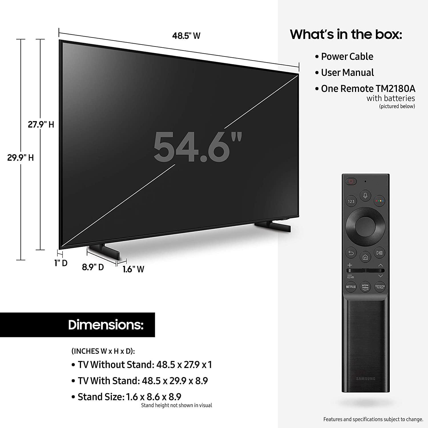 SAMSUNG 55-Inch Class Crystal 4K UHD AU8000 Series HDR, 3 HDMI Ports, Motion Xcelerator, Tap View, PC on TV, Q Symphony, Smart TV with Alexa Built-In (UN55AU8000FXZA, 2021 Model) - Image 2
