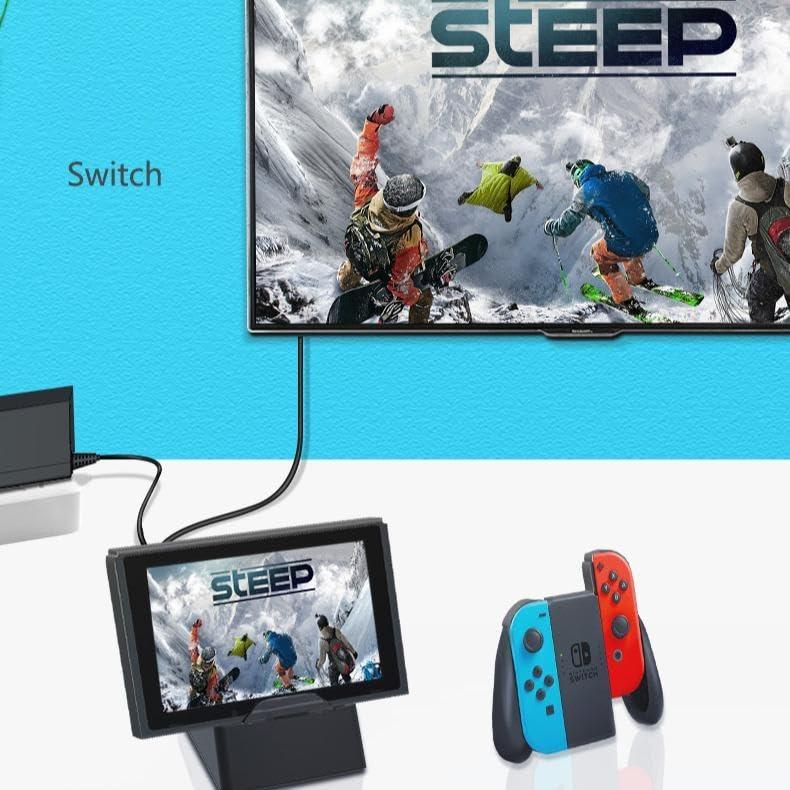 G-STORY Switch Game Console Video Converter HDMl to TV Base NS Portable USB-C Type-c Charging Base Accessories Smartphone (RED) - Image 4