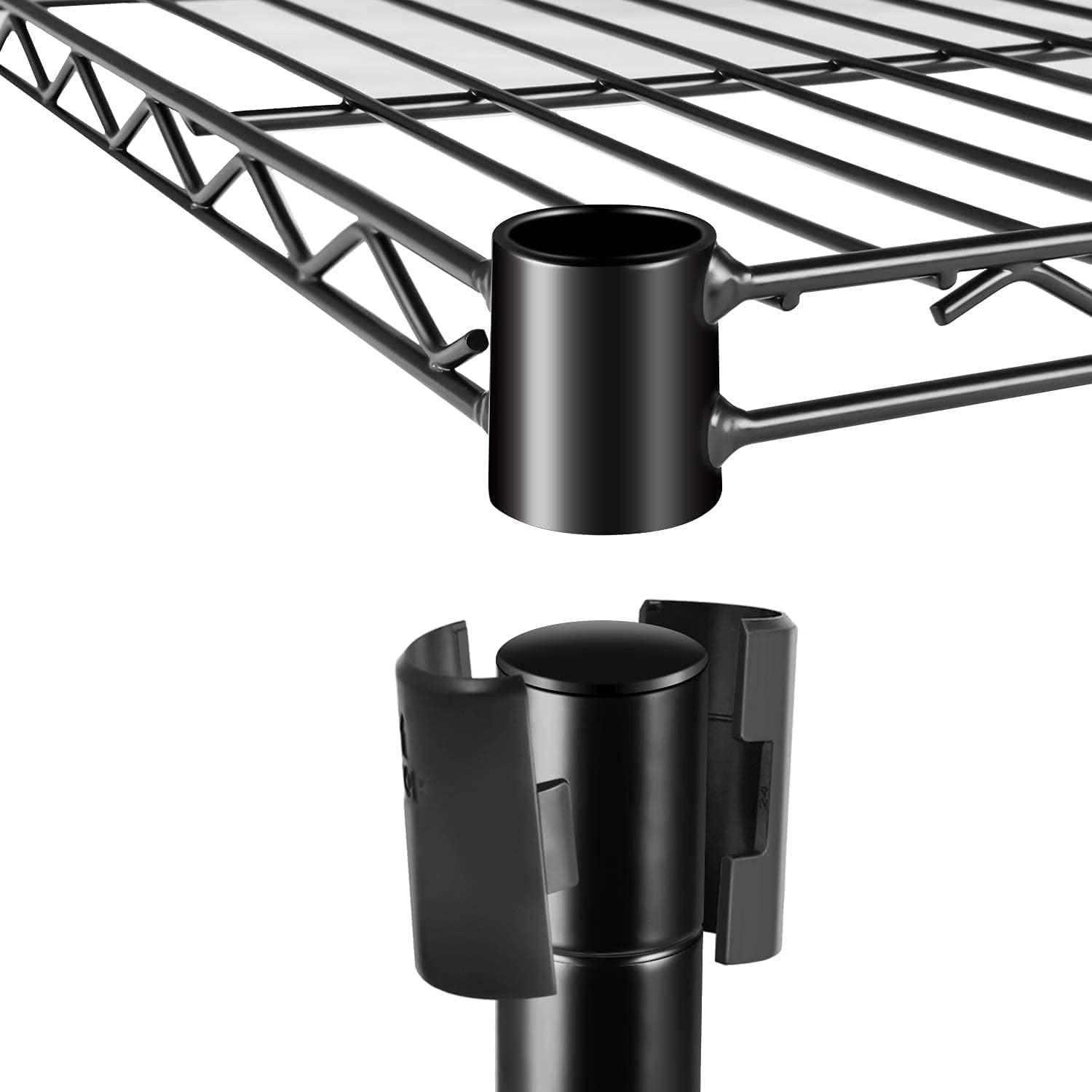 Simple Deluxe Heavy Duty 4-Shelf Storage Shelving Unit, 36" D x 14" W x 55.91" H Steel Organizer Wire Rack 1000Lb Capacity, Black - Image 4