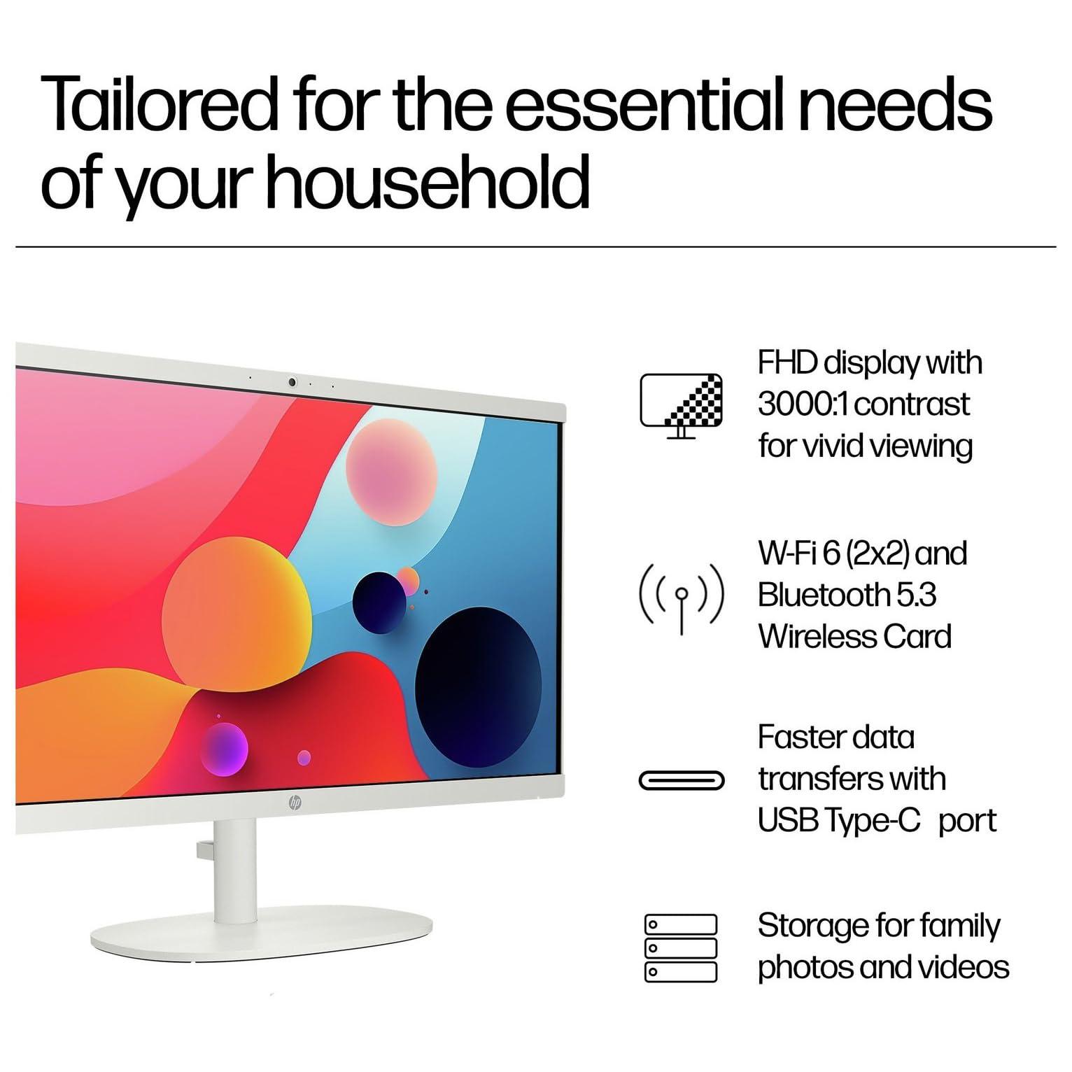 HP 22" All-in-One Desktop Computer for Home and School, Intel Quad-Core Processor (Beat i3-1110G4), FHD Display, 32GB DDR5 RAM, 640GB Storage, WiFi 6, Bluetooth, Business AIO, Windows 11 Pro, AZ-XUT - Image 2