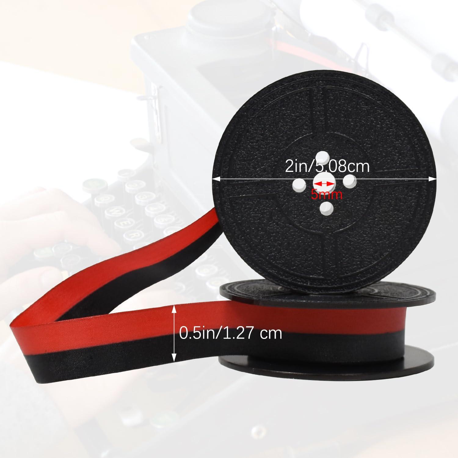 4 Pairs Universal Typewriter Ribbon Twin Spool Replacement Compatible with Most Typewriter (Black-Red,Black) - Image 2