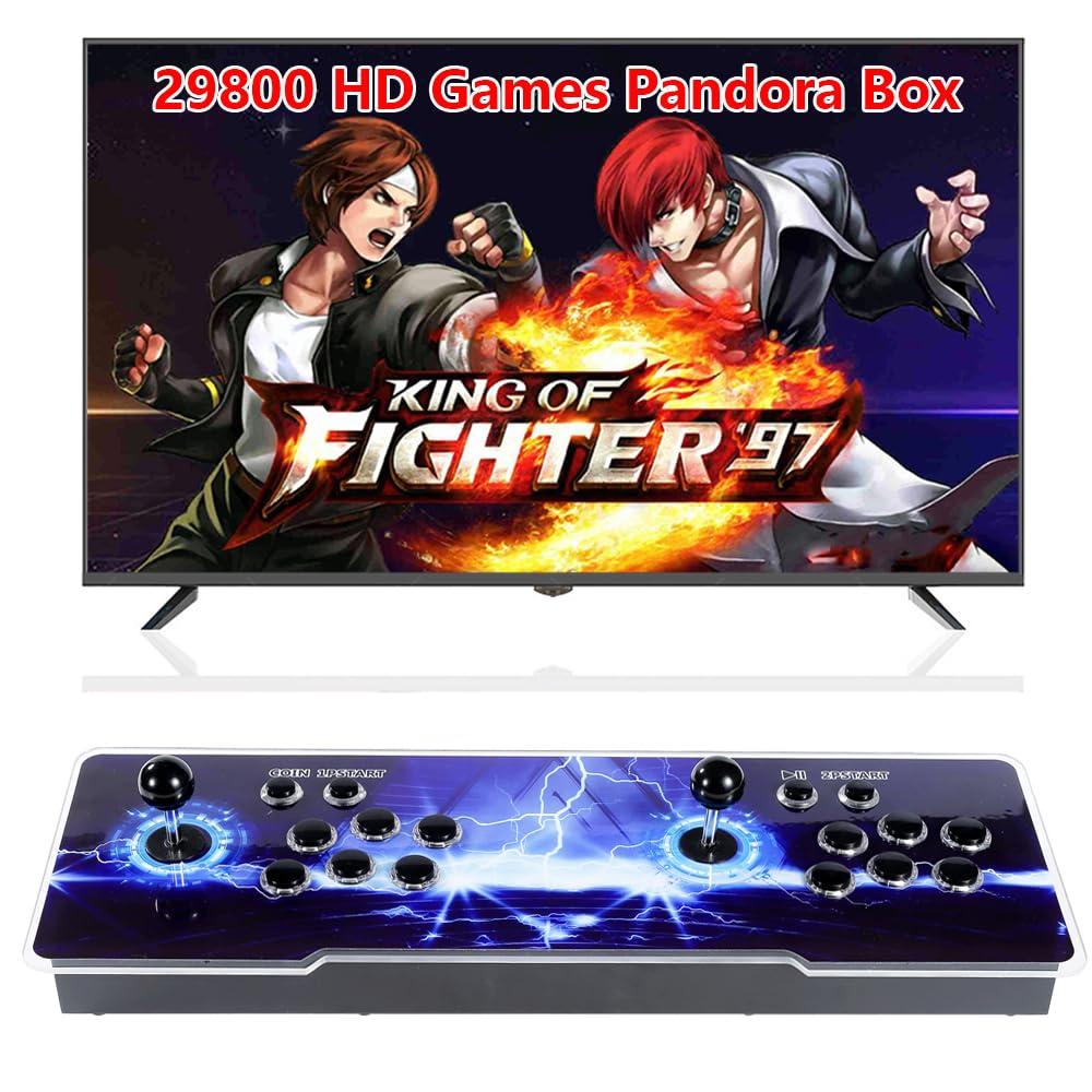 Zmmyuluo Arcade Games Console 29800 Games in 1 Retro Game Machine,1280X720, 3D Games, Search, Save, Hide, Suspend, Supports Up to 4 Players Pandoras Box for PC & Projector & TV (Thunder)