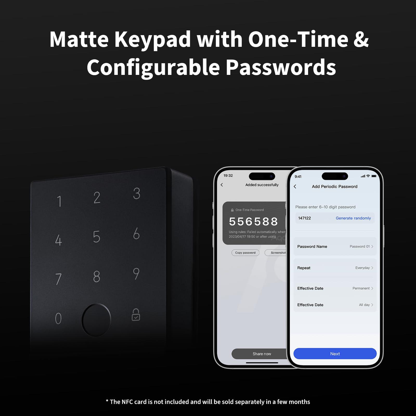 Aqara Smart Lock U100, Fingerprint Keyless Entry Door Lock with Apple Home Key, Touchscreen Keypad, Bluetooth Electronic Deadbolt, IP65 Weatherproof, Supports Apple HomeKit, Alexa, Google, IFTTT, Gray - Image 4