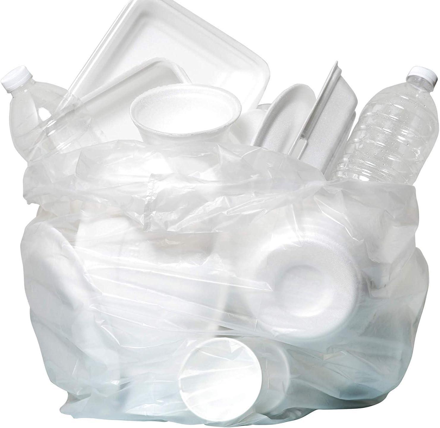 Aluf Plastics High Density Trash Bags, 16 Gallon, 1000 Count, 8 Micron (eq), 24" x 33", Clear, for Bathroom, Office, Industrial, Commercial, Janitorial, Municipal, Recycling - Image 4