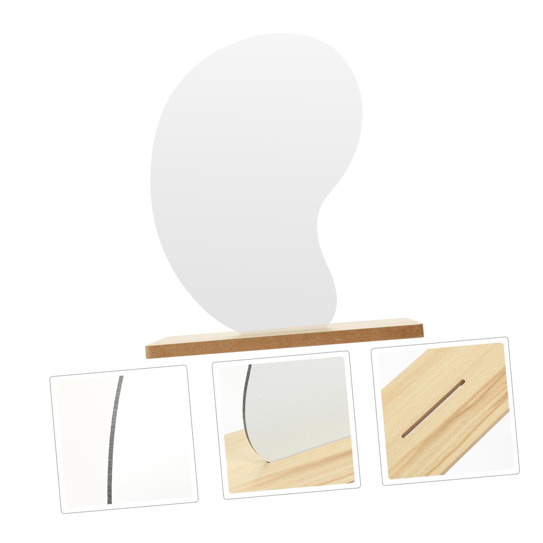 Cabilock Desktop Vanity Makeup Mirror Irregular Acrylic Design High Definition Cosmetic Mirror for Home Use for Dressing Table Bathroom and Office Decor - Image 7