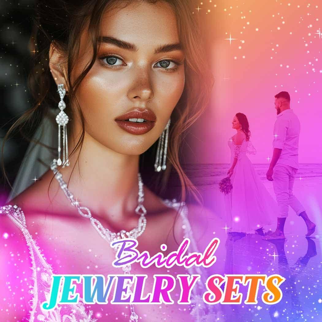 Unicra Silver Bridal Wedding Jewelry Sets Rhinestone Necklace Earrings Bracelet Set Prom Formal Costume Jewelry Sets for Women and Brides - Image 8