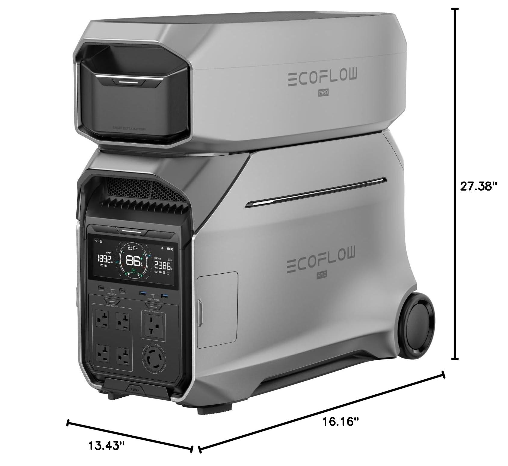 EF ECOFLOW 8kWh Portable Power Station: DELTA Pro 3 with Extra Battery, 120/240V 4000W AC Output, Solar Generator for Home Use, Camping, Emergencies, Power Outages, RVs, and Outdoor Generators - Image 2