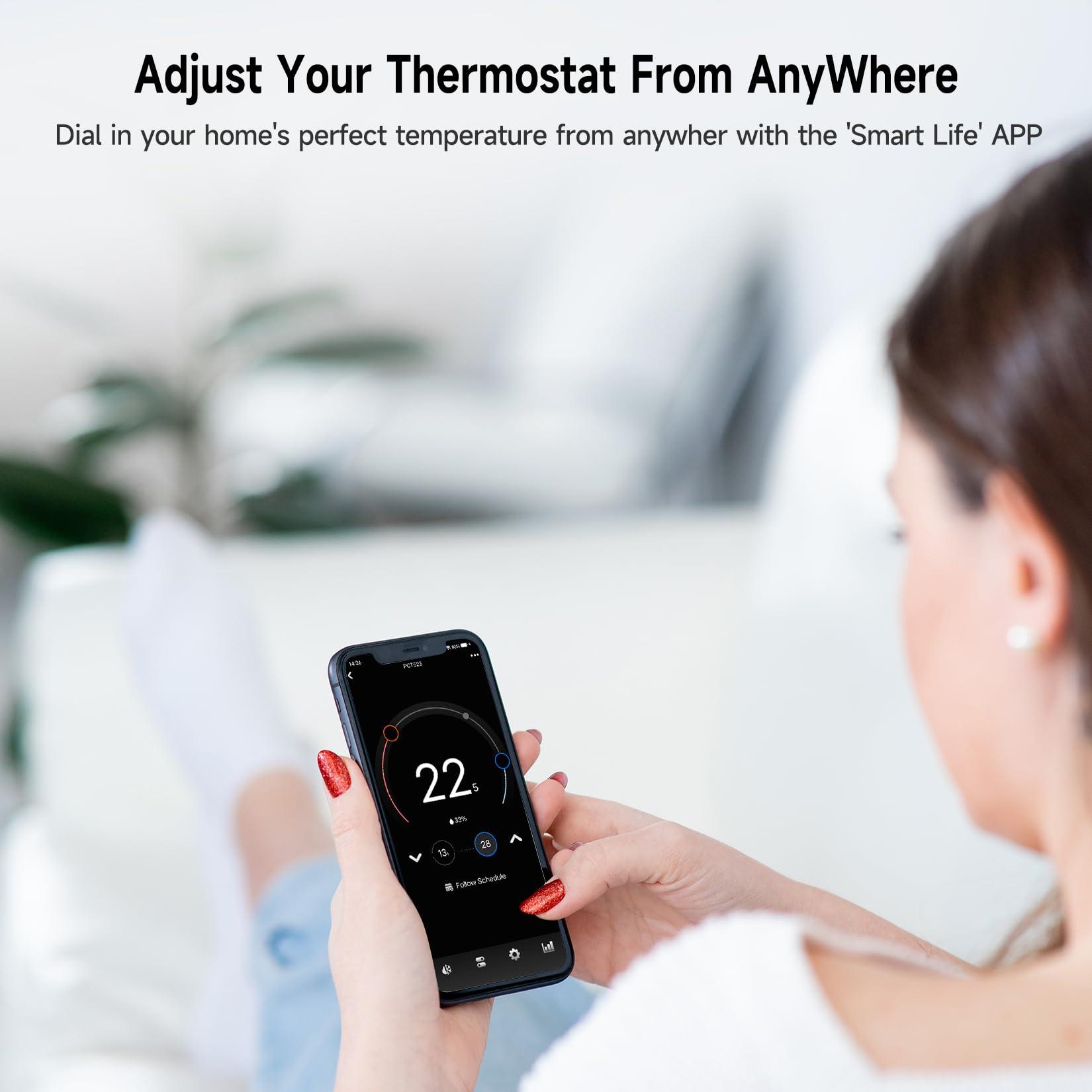 Smart Thermostat for House, WiFi Programmable Thermostat, Compatible with Alexa and Google Assistant, Remote Control Tuya/Smart Life, 𝗖-𝗪𝗶𝗿𝗲 𝗥𝗲𝗾𝘂𝗶𝗿𝗲𝗱 - Image 5