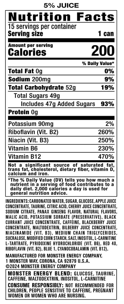 Monster Energy Juice Viking Berry, Energy + Juice, Energy Drink, 16 Ounce (Pack of 15) - Image 4
