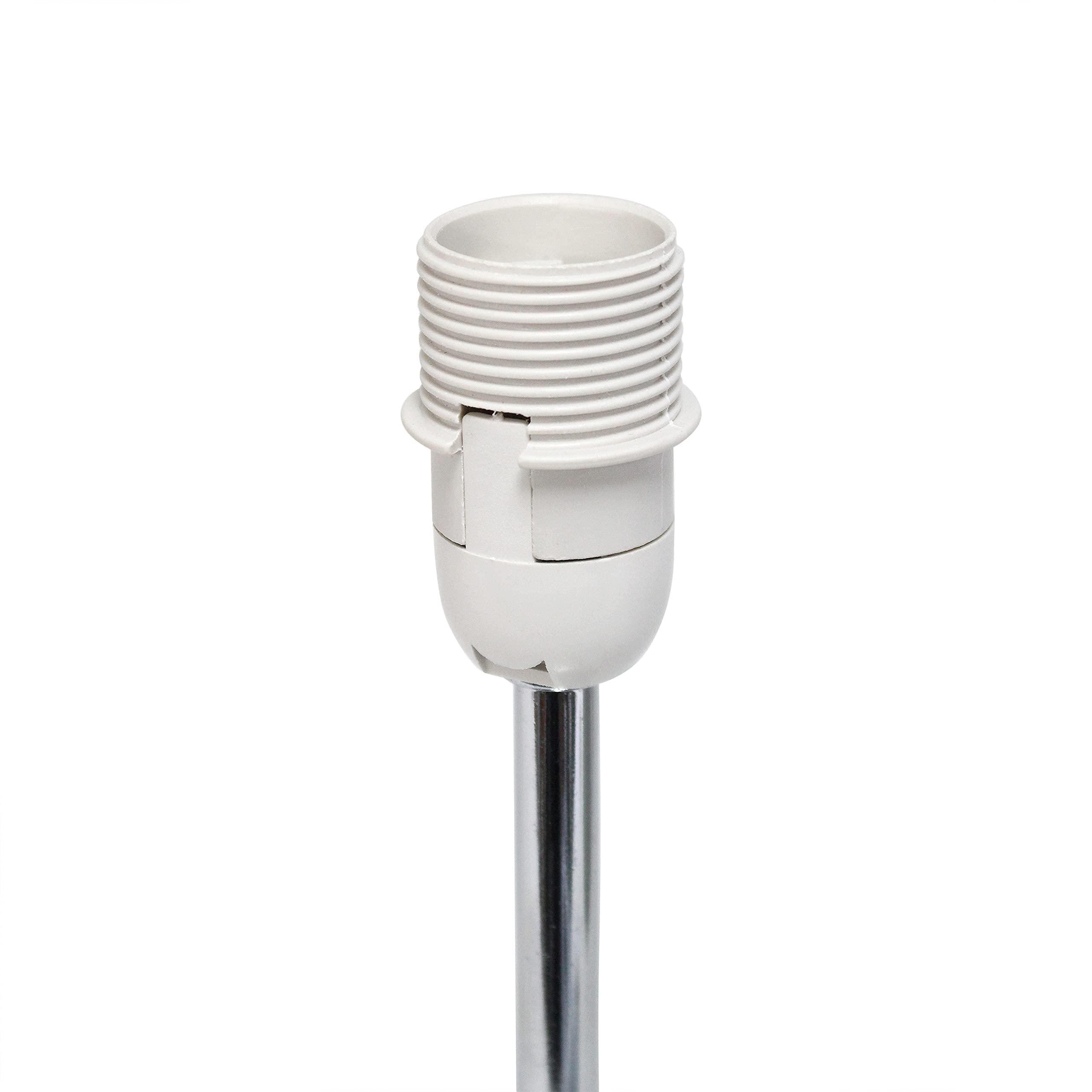 Simple Designs LT2007-GRY Chrome Mini Basic Stick Table Lamp with Fabric Shade, Gray - Image 6