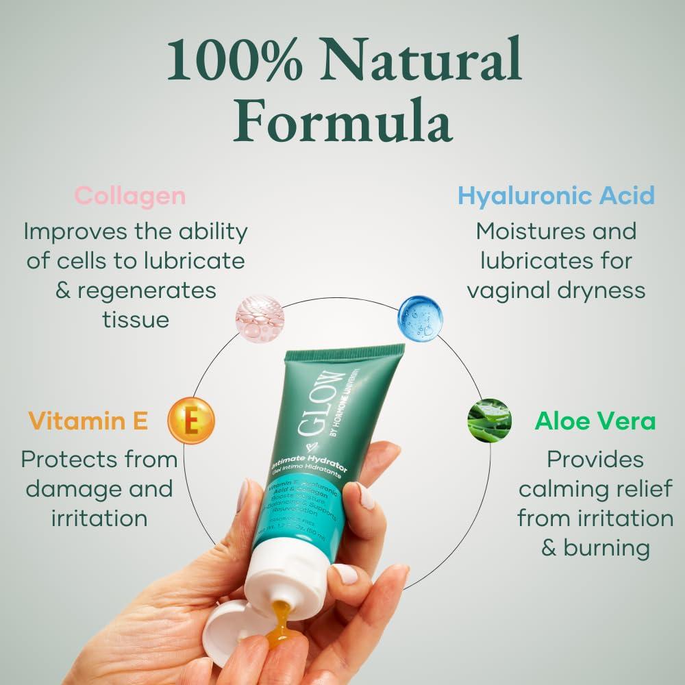 Glow Vaginal Moisturizer, Hormone-Free Intimate Hydrator, Vulva Gel with Collagen, Aloe Vera & Hyaluronic Acid, Helps Relieve Dryness, Itching & Burning - OBGYN Co-Developed UTI Protector - Image 2