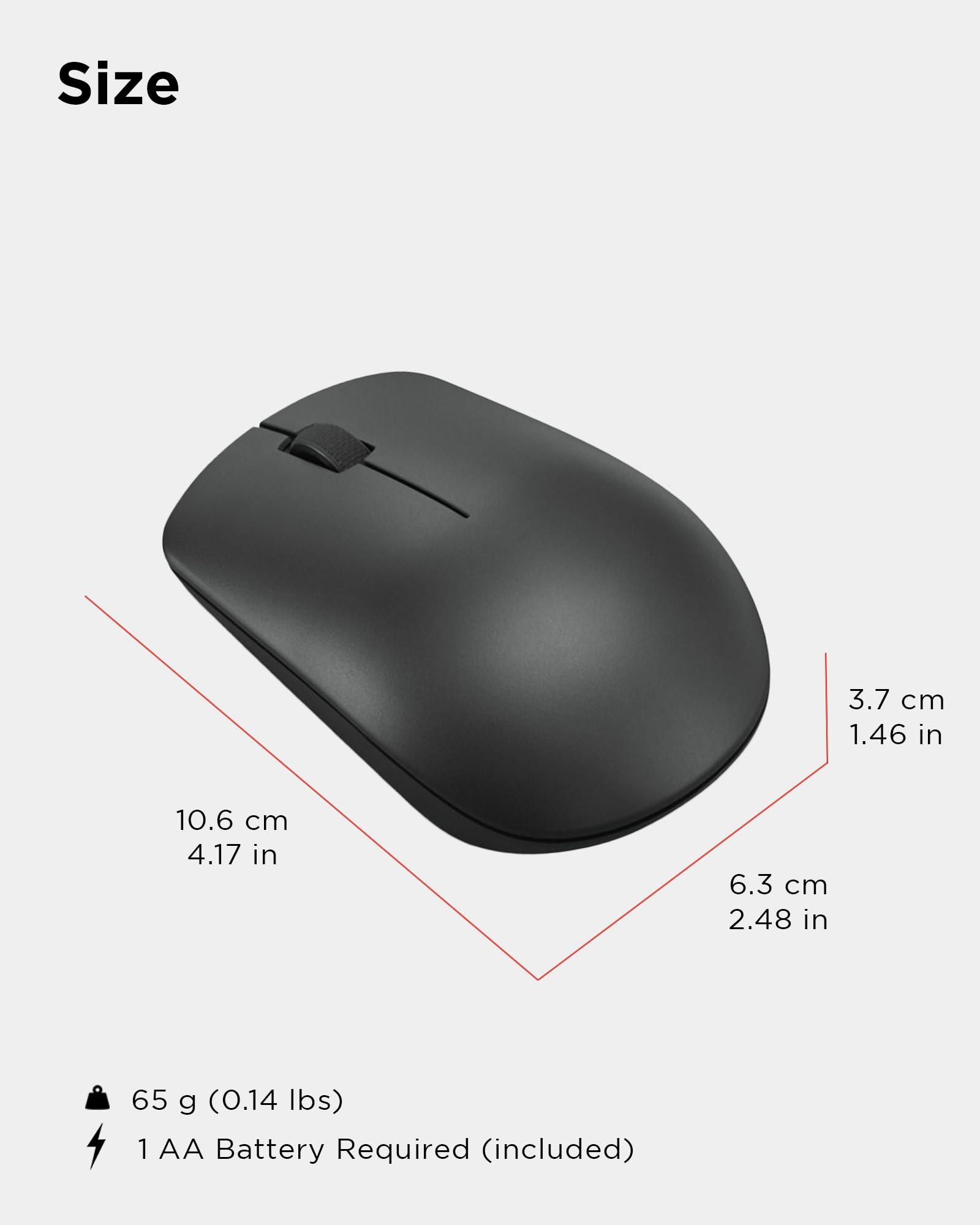 Lenovo 530 Wireless Mouse – Full Size Computer Mouse for PC, Laptop, Windows Computer - 2.4 GHz Nano USB Receiver - Ambidextrous Design - 12 Months Battery Life – Cordless - Image 7