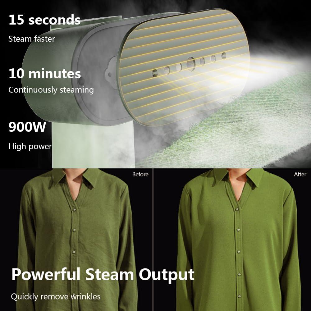 Nexdoo G6 Steamer for Clothes Portable 2-in-1 Travel Iron for Clothes, Just 0.7lbs Lightly, 10 Minutes of Continuous Steam, 900W Light Steamer for travel and home (green) - Image 4