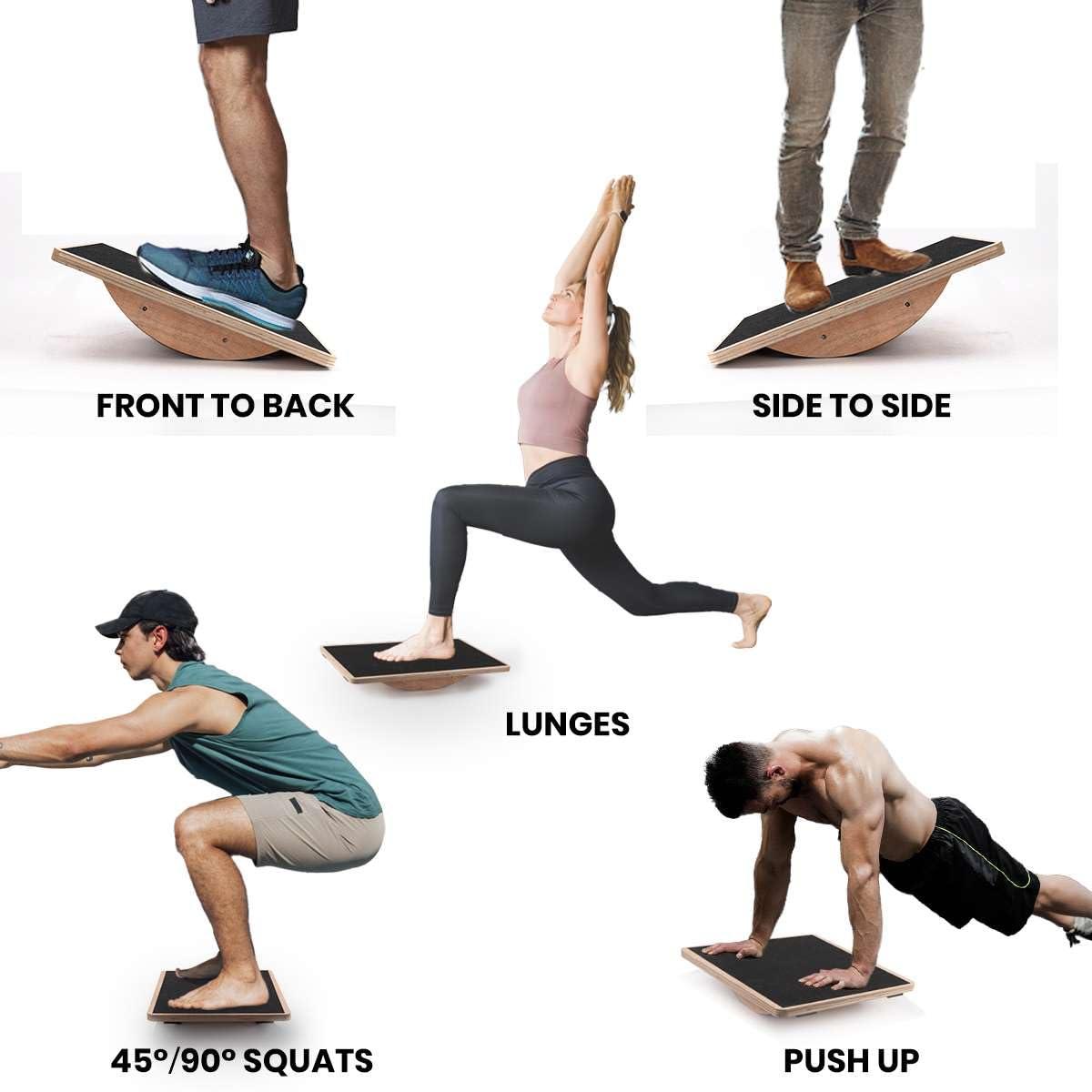 Wooden Wobble Board for Adults - Anti-Slip Balance Board for Stand-Desk Core Strength Therapy - Image 3