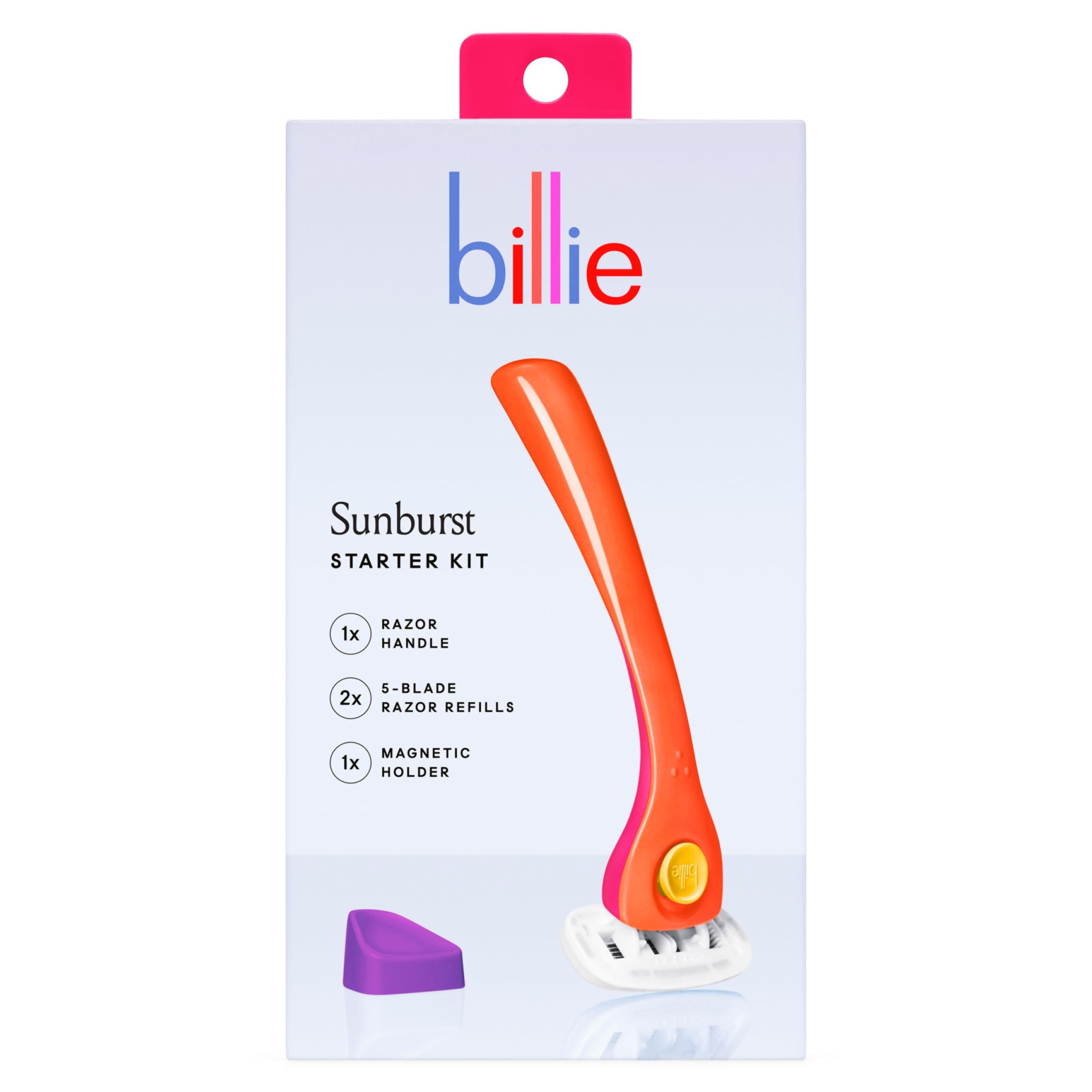 Billie Razors for Women Shave Kit – Women’s Razor + 2 x 5-Blade Razor Refills + Magnetic Holder – Sunburst - Image 1