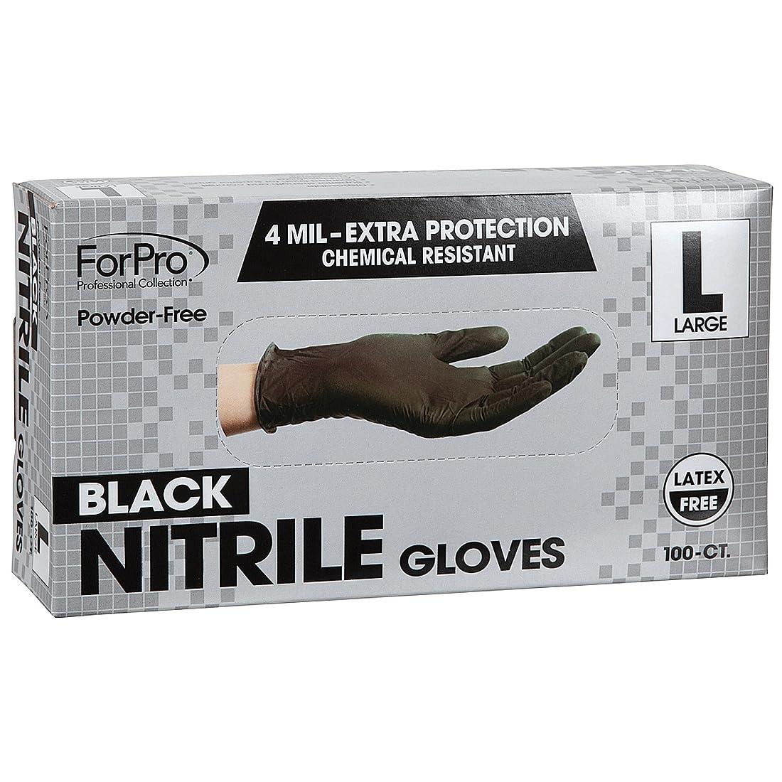 ForPro Disposable Nitrile Gloves, Chemical Resistant, Powder-Free, Latex-Free, Non-Sterile, Food Safe, 4 Mil, 100-Count - Image 2