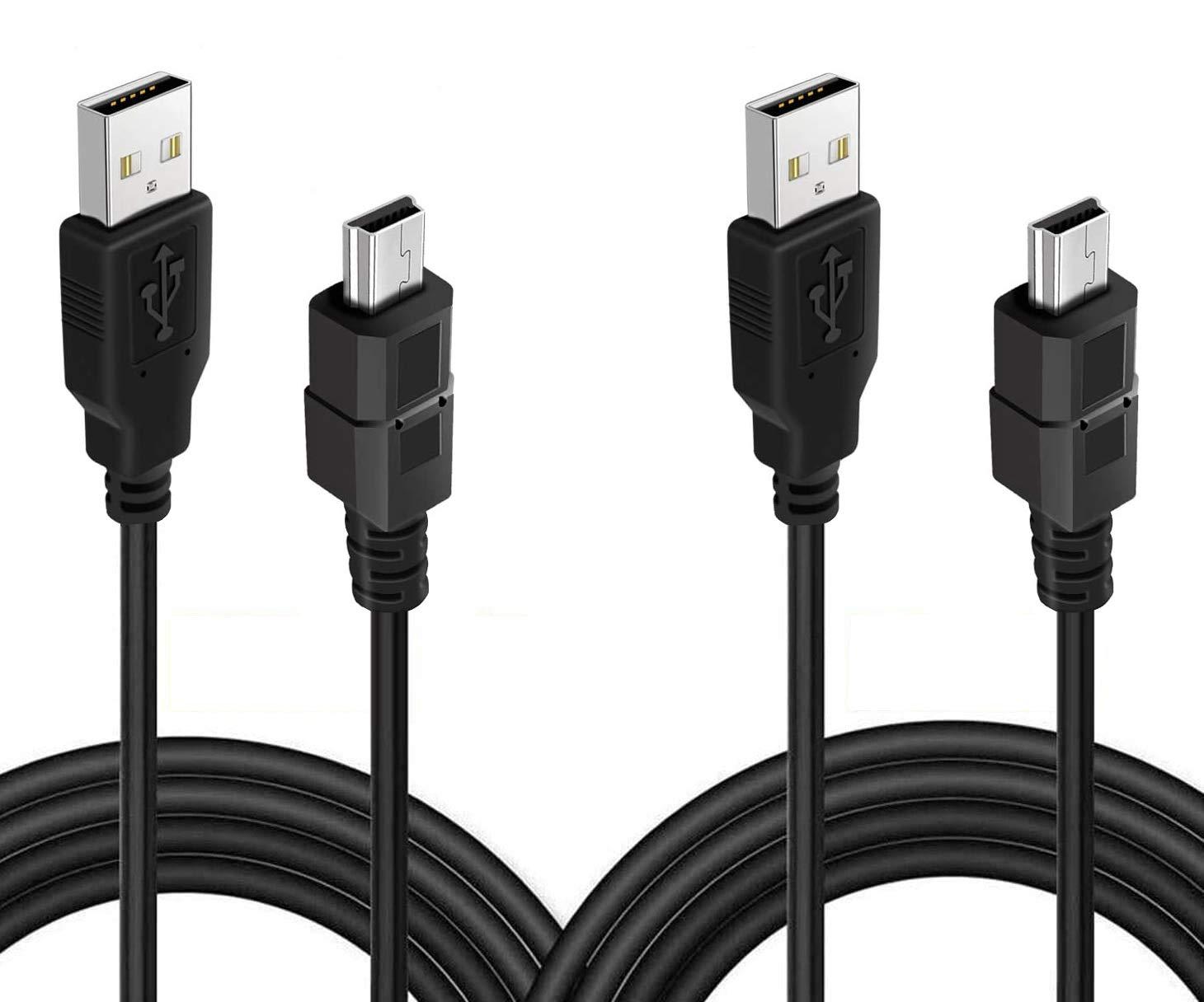 BATSOEASY 2 Pack 10ft PS3 Controller Charging Cable, USB 2.0 Type A to Mini B Cable Sync Cord for Sony PlayStation 3 / PS3 Slim/PS Move Controllers, Cell Phones, Digital Cameras, TI-84 Plus CE etc