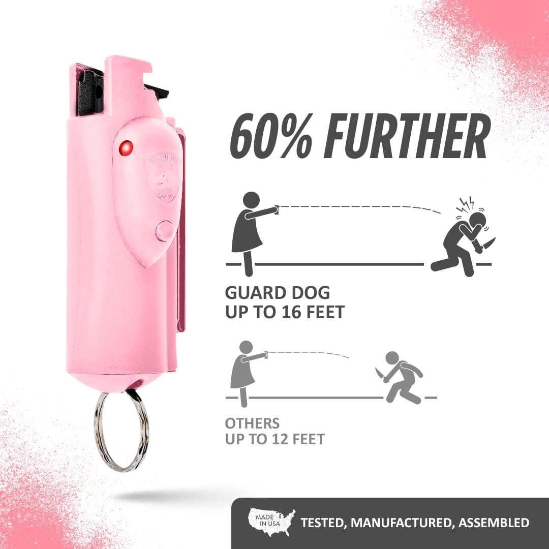 Guard Dog Security Pepper Spray Self Defense for Women, Men, OC Spray, AccuFire World’s Only Laser Sight Pepper Spray Keychain with Belt Clip for Quick Access, 16 Feet Range - Image 3