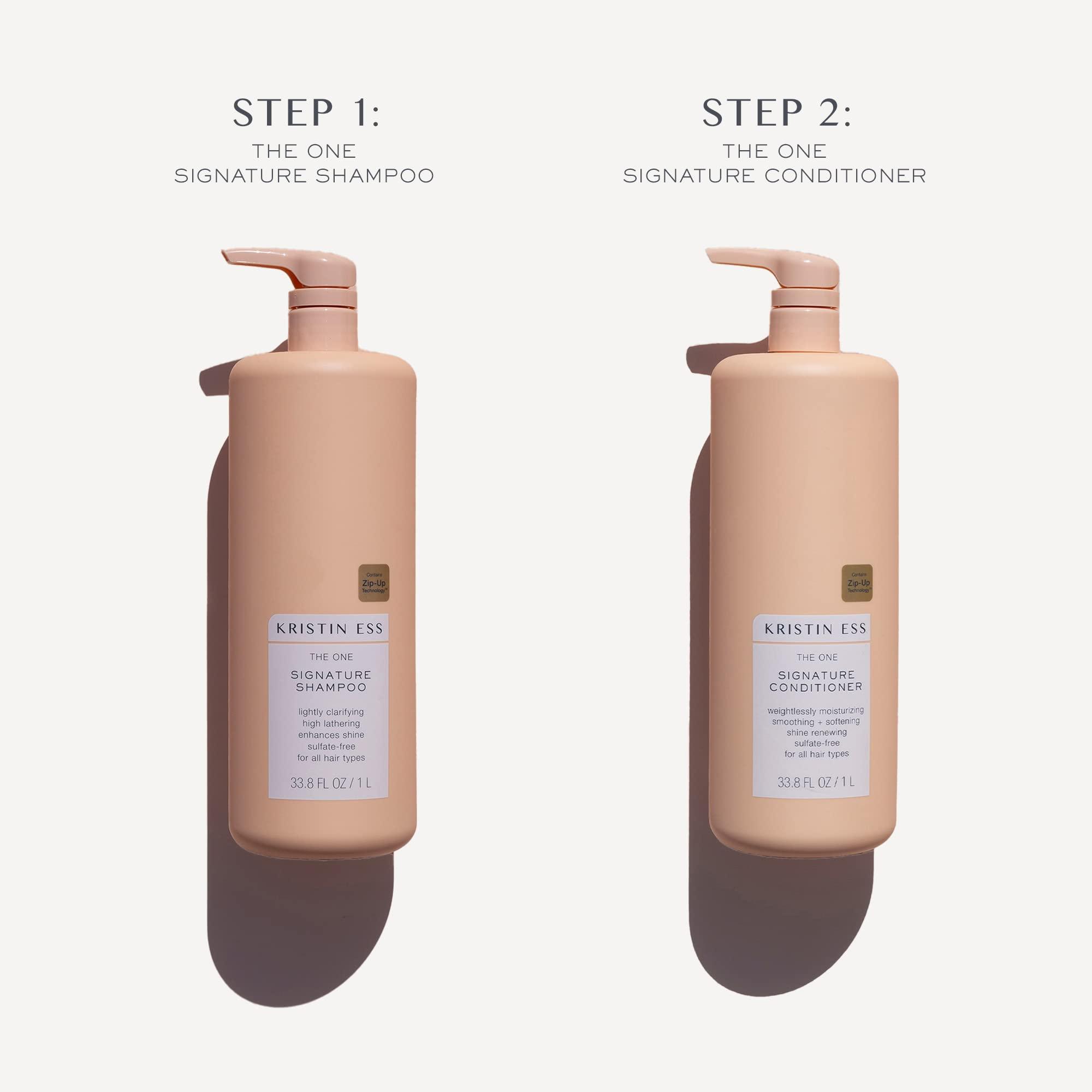 Kristin Ess Signature Shampoo and Conditioner Set with Pumps | Daily Sulfate Free, Color Safe, Hydrating, Moisturizes, Adds Softness & Shine - Pear Fragrance, 33.8 fl oz each 2-pack - Image 3