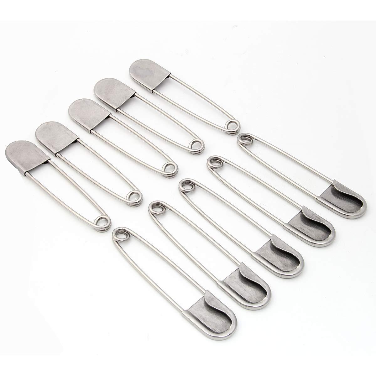 Coitak Large Safety Pins, 5 inch Safety Pins, 10 PCS Stainless Steel Safety Pins Large, Silver Huge Strong XL Safety Pins, Extra Large Laundry Pins for Blankets - Image 6