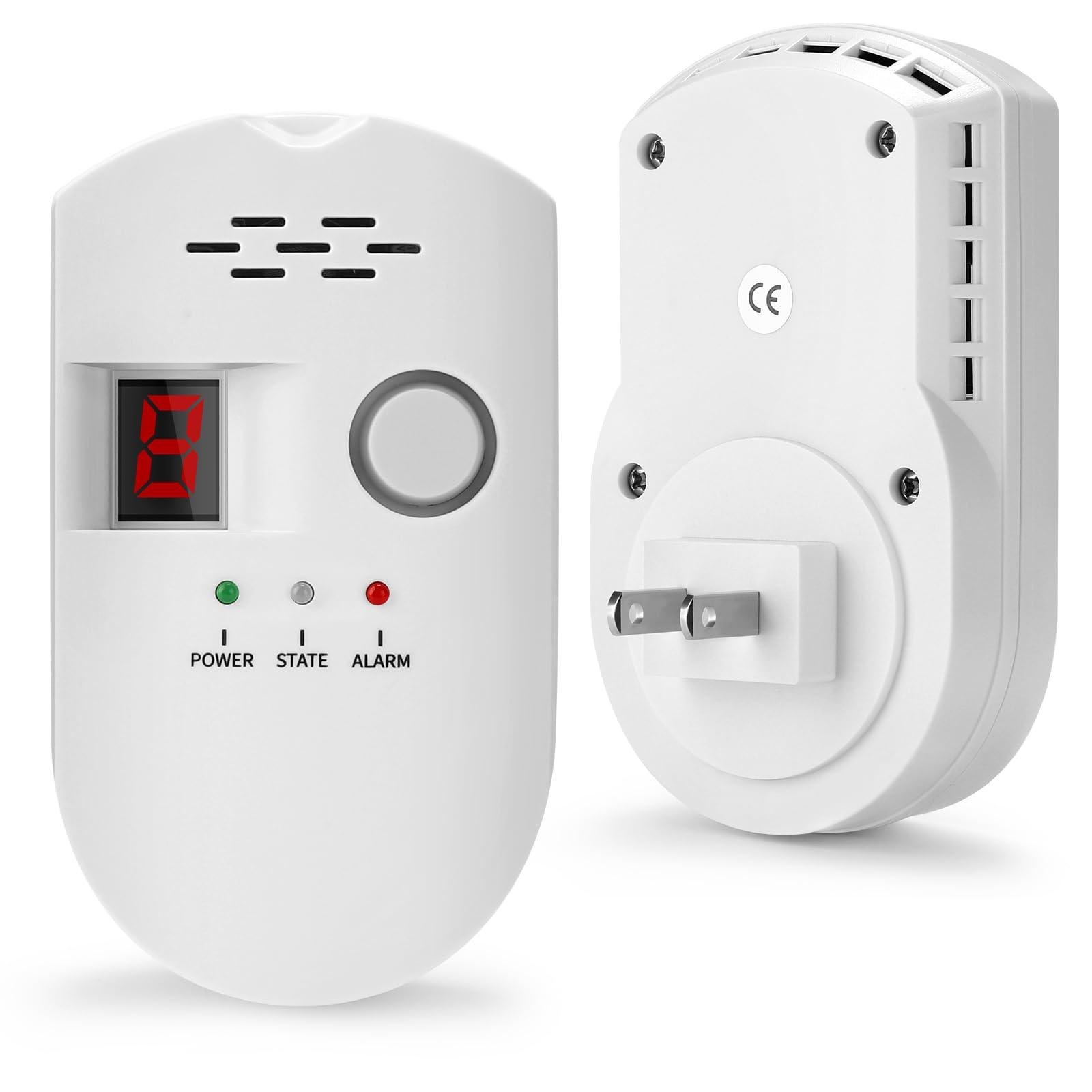 HSTMYFS Natural Gas Leak Detector, Plug-in Propane Natural Gas Detector for Home Kitchen RV, Combustible & Explosive Gas Alarm for LPG, LNG, Methane