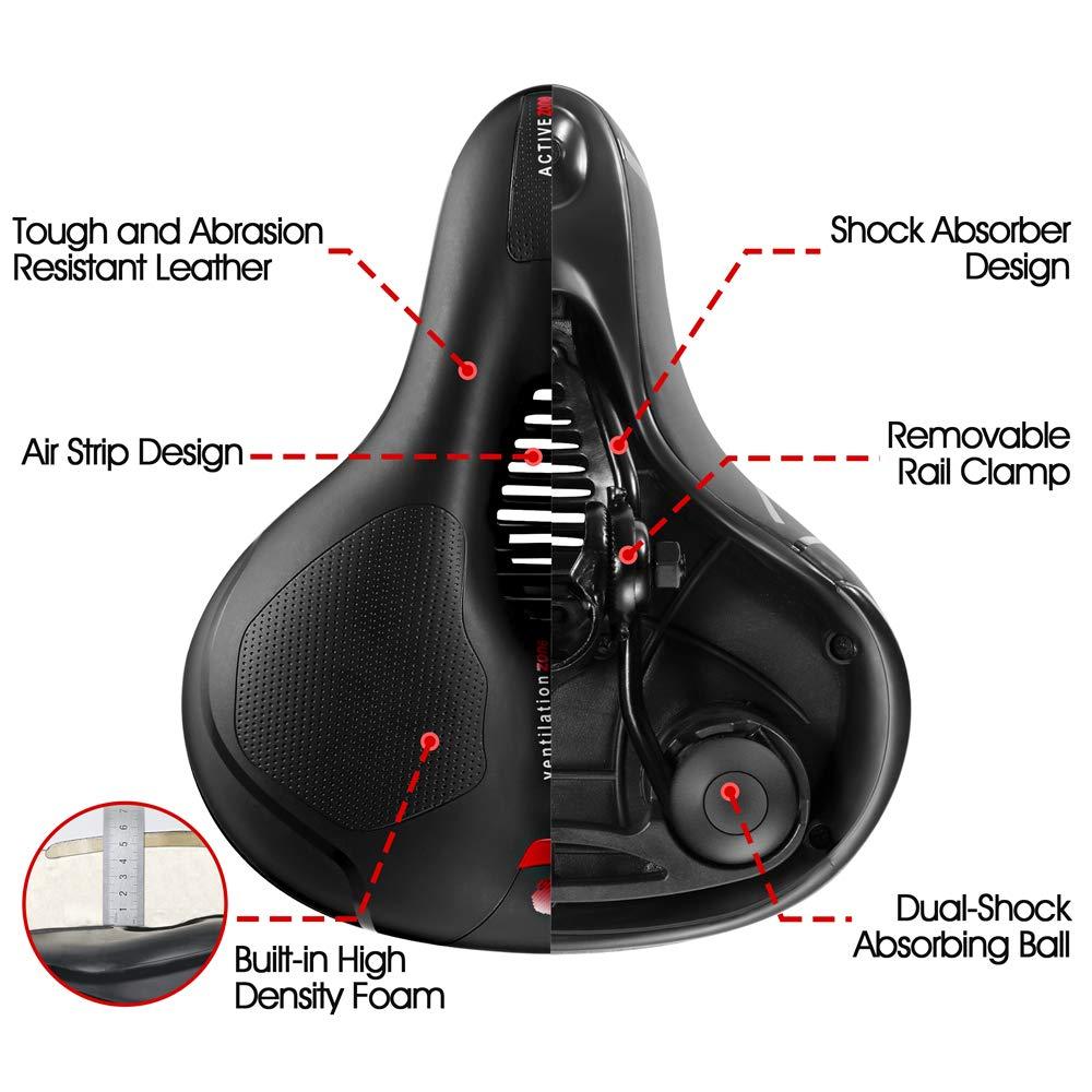 Comfortable Seat Cushion for Men Women with Dual Shock Absorbing Ball Memory Foam Waterproof Wide Bicycle Saddle Fit for Road Bikes - Image 3