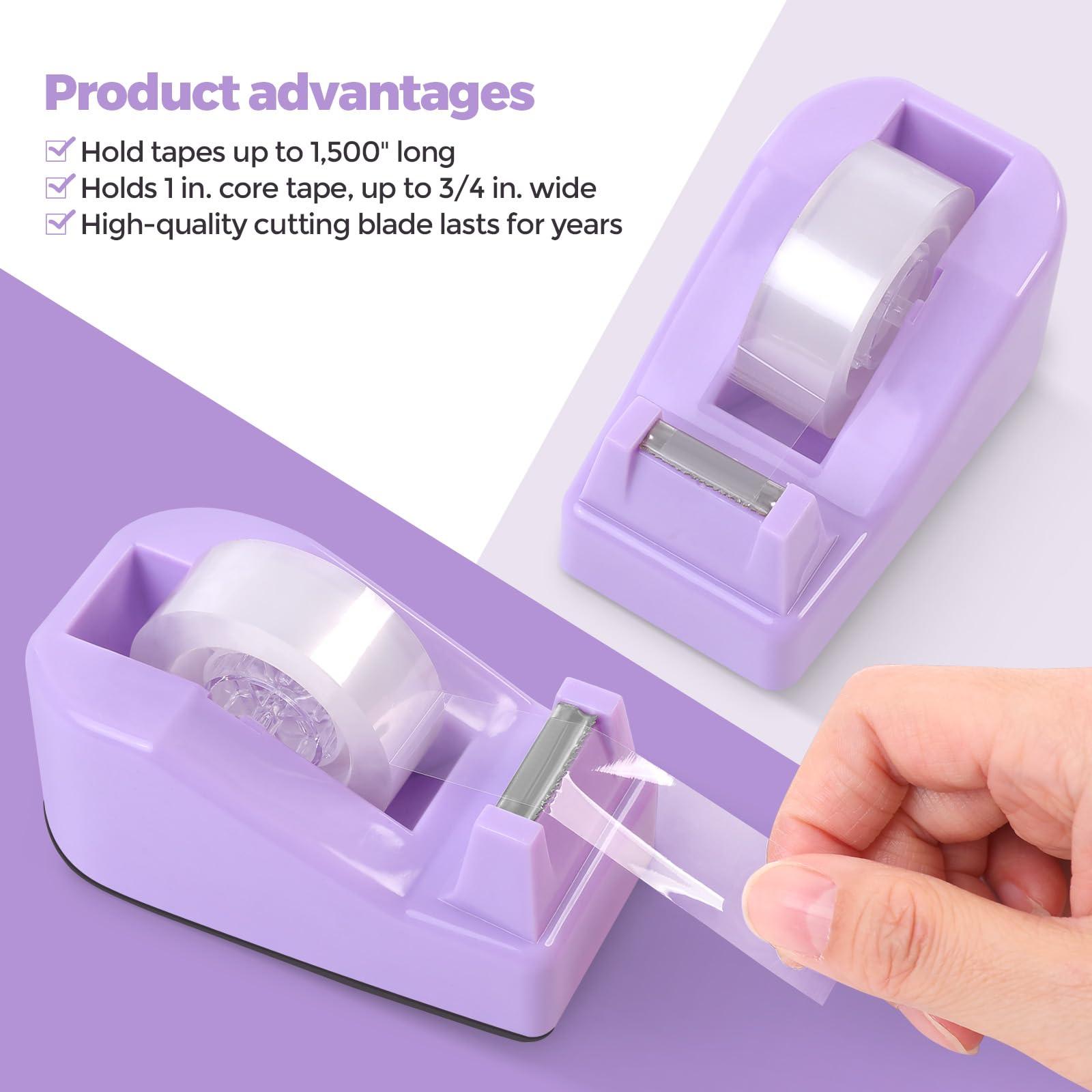 SKYDUE Purple Office Supplies Set, Purple Office Desk Accessories 10PCS, Pencil Holder for Desk, Stapler, Tape Dispenser, Scissors, Ruler, Binder/Paper Clips and 1000pcs Staples,Desk Supplies Set - Image 6