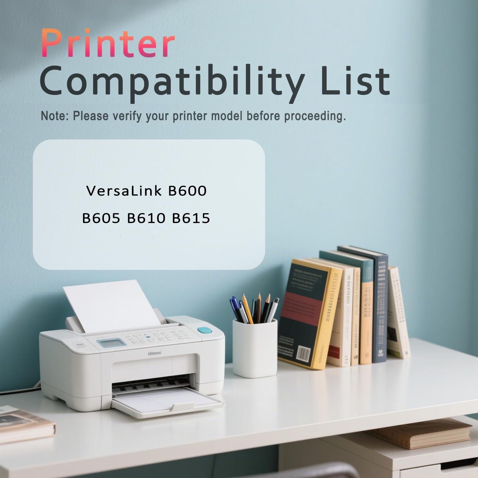 B600 B605 106R03944 Compatible High Yield Toner Cartridges Replacement for Xerox B600 Toner Cartridges Work for VersaLink B600 B605 B610 B615 Printer 4set - Image 2