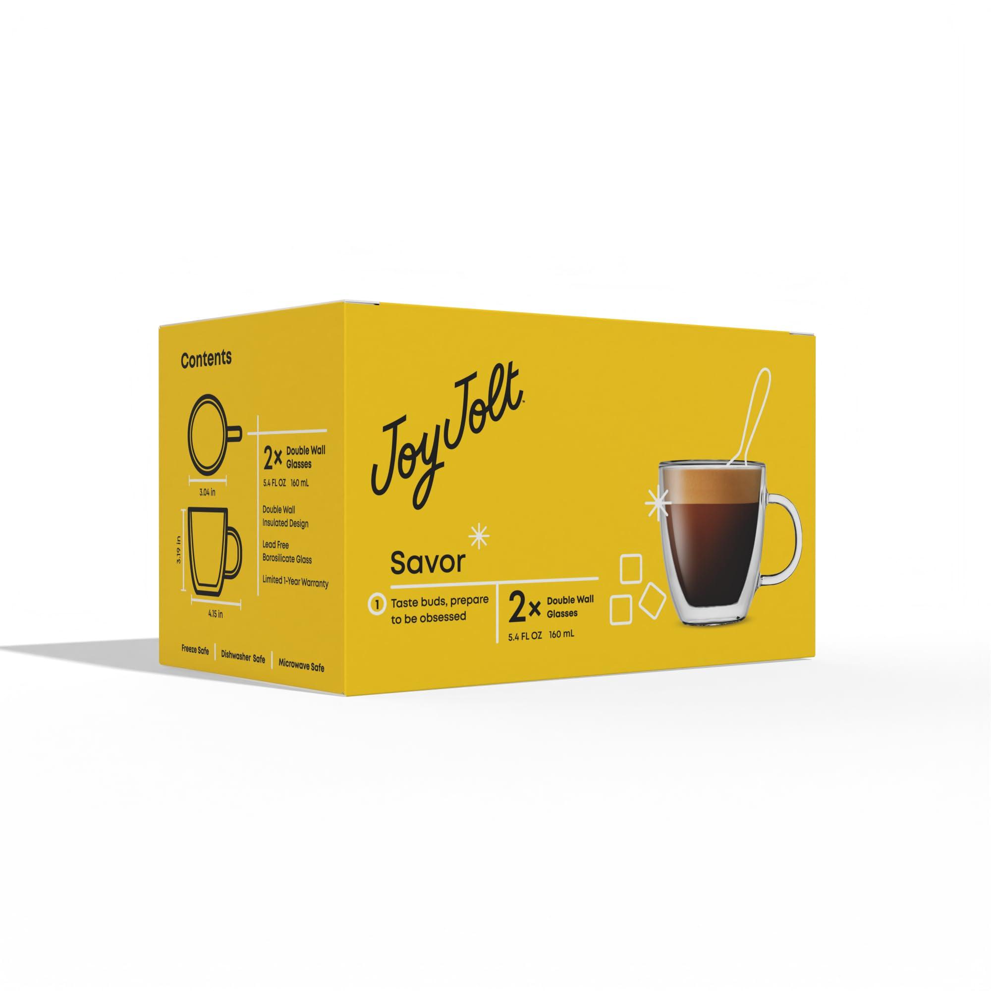 JoyJolt Savor Double Wall Insulated Glasses Espresso Mugs (Set of 2) - 5.4-Ounces - Image 9