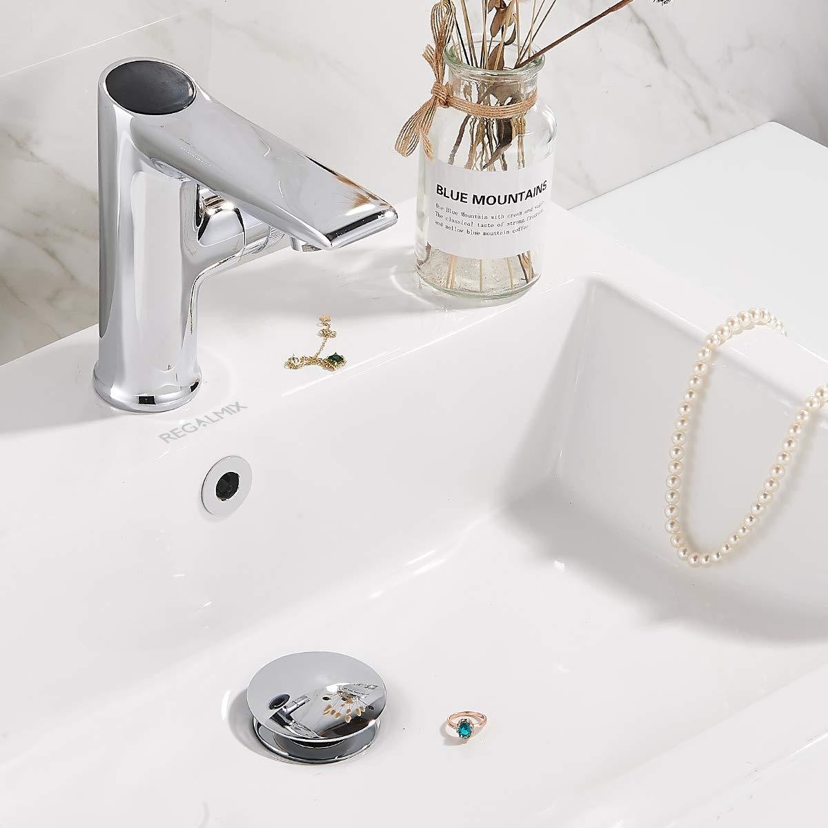 Vessel Sink Drain,Bathroom Pop-up Drain with Detachable Basket Stopper, Anti-Explosion and Anti-Clogging Drain Strainer, Sink Drain Assembly with Overflow Polished Chrome, REGALMIX RWF083H - Image 7