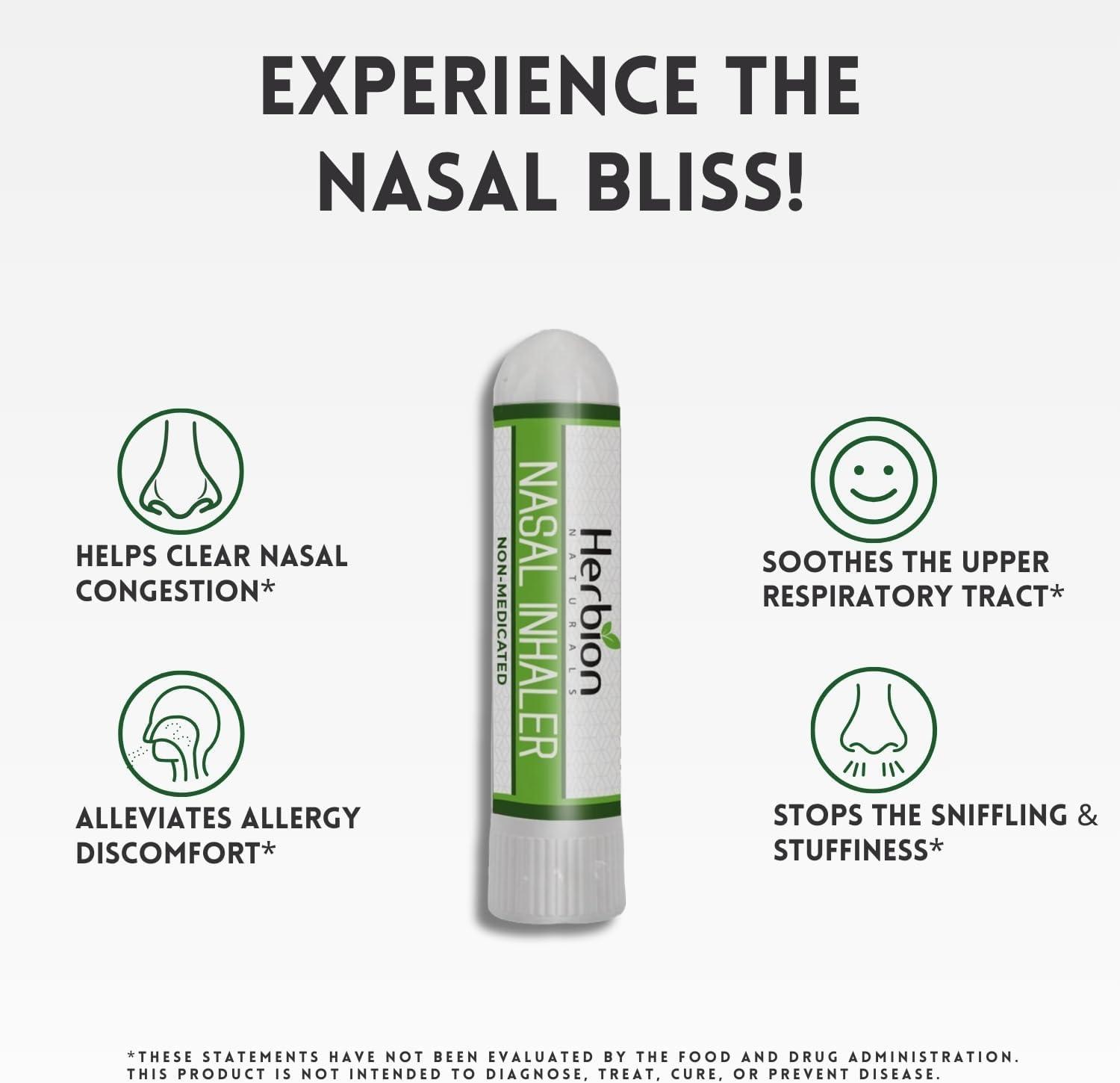 HERBION Naturals Nasal Inhaler Non-Medicated, Relieves Nasal Congestion & Blockage, Sinusitis Conditions, Menthol, Clove Oil, Eucalyptus Oil & Camphor, 0.05 Fl Oz (1.5ml) - Image 4