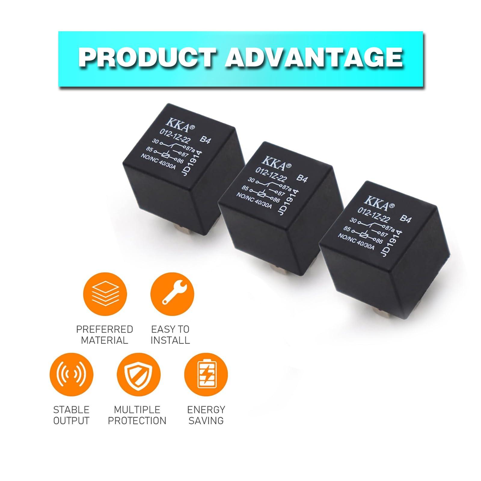 Arwrilt 4 PCS Car 12V Relays, 5 Pin Starter Relay, Multifunctional Waterproof Relay for Car Boat Outboard Motor, Universal Automotive Replacement Accessories (Black) - Image 6