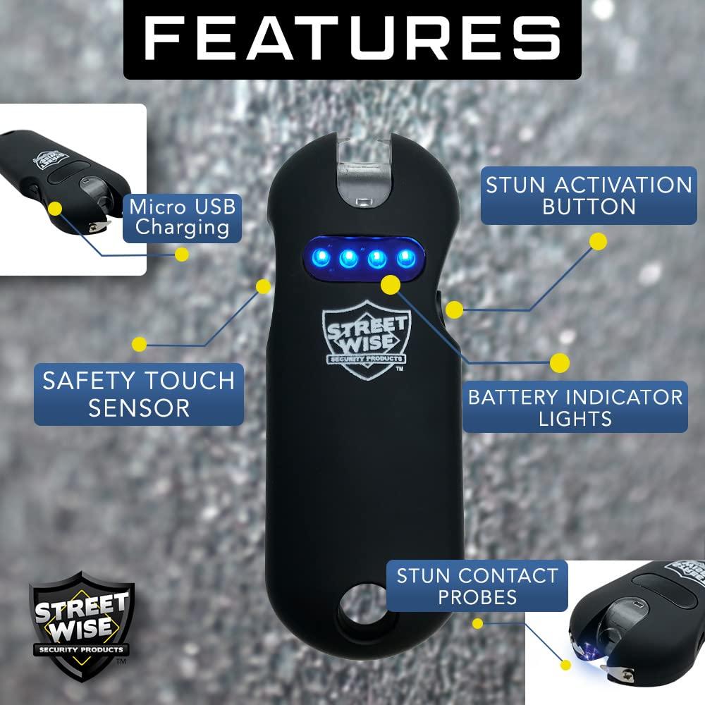 Streetwise Smart 24,000,000 Mini Stun Gun Keychain with Quick-Release, Rechargeable LED Flashlight – Self Defense Stun Gun for Women – Touch-Sensing Safety, Portable Personal Protection - Image 7