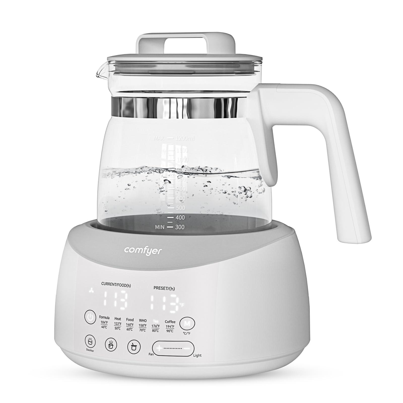 Bottle Warmer comfyer, Baby Bottle Warmer with Night Light & Faster Cooling Fan, Instantly Water Warmer, Tea Kettle Electric with 6 Temperature Control Presets, Feed Baby More Easier and Healthier - Image 1