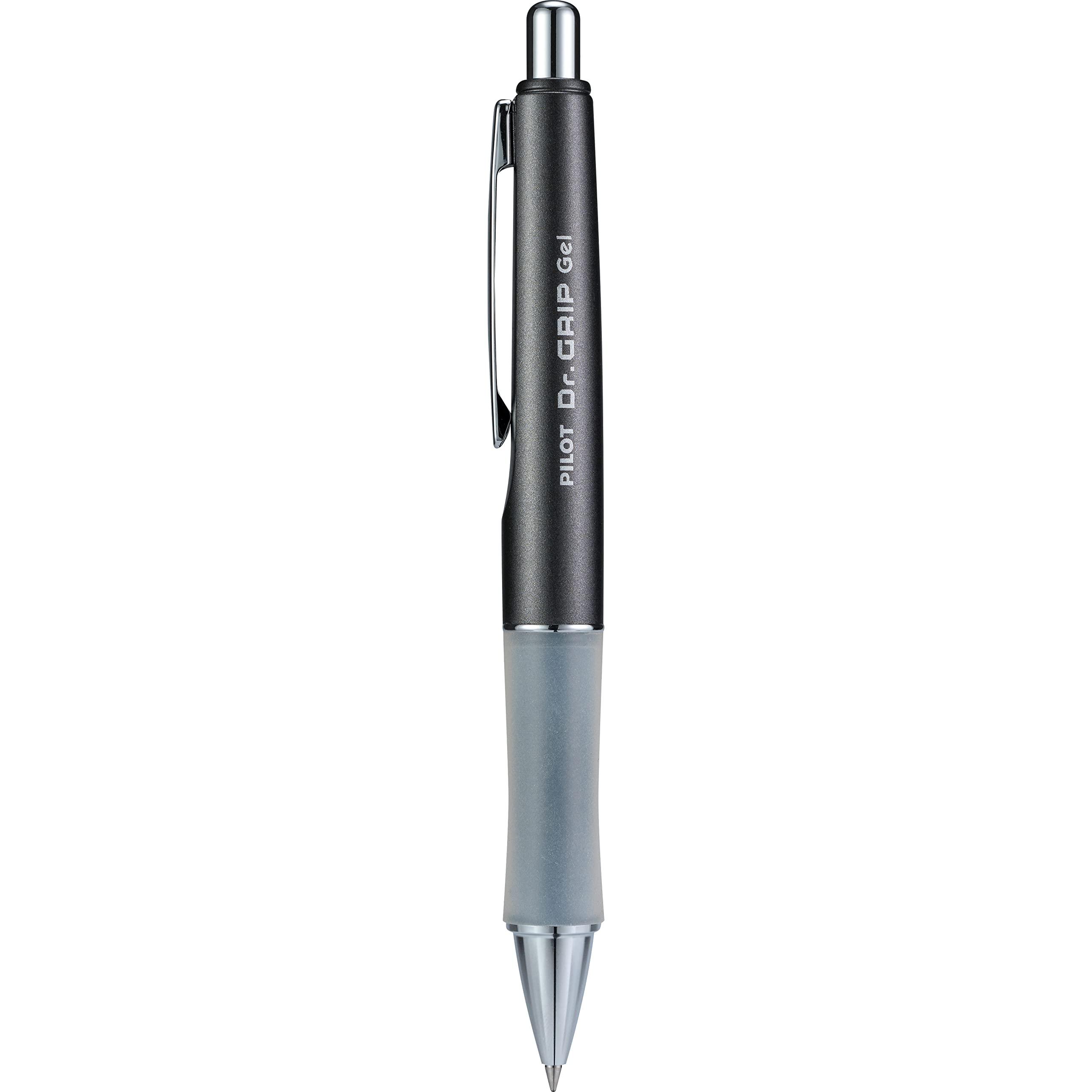 PILOT Dr. Grip Limited Refillable & Retractable Gel Ink Rolling Ball Pen, Fine Point, Metallic Charcoal Gray Barrel, Black Ink, Single Pen (36270) - Image 4