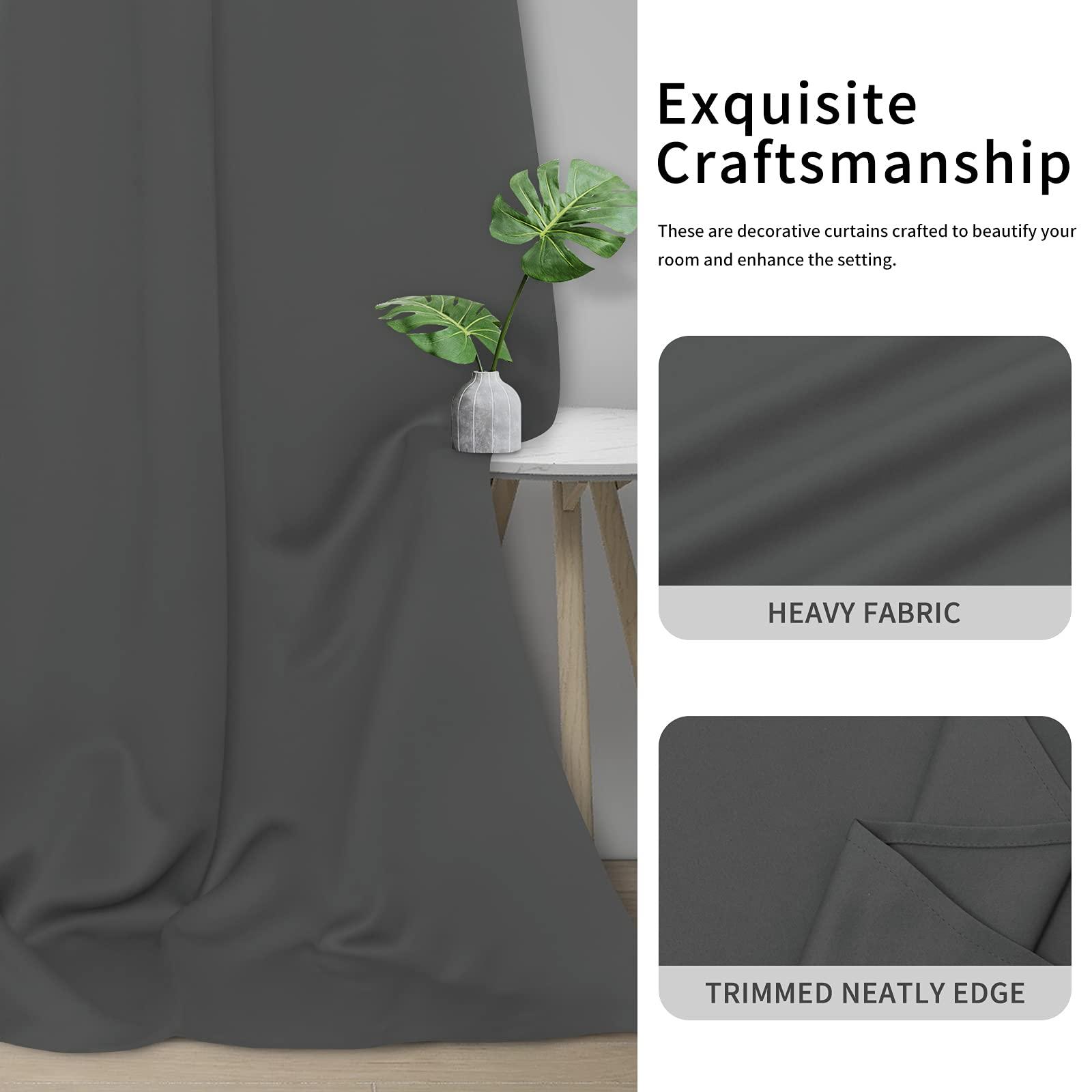 Easy-Going Blackout Curtains for Bedroom, Solid Thermal Insulated Grommet and Noise Reduction Window Drapes, Room Darkening Curtains for Living Room, 2 Panels(42x63 in, Gray) - Image 6
