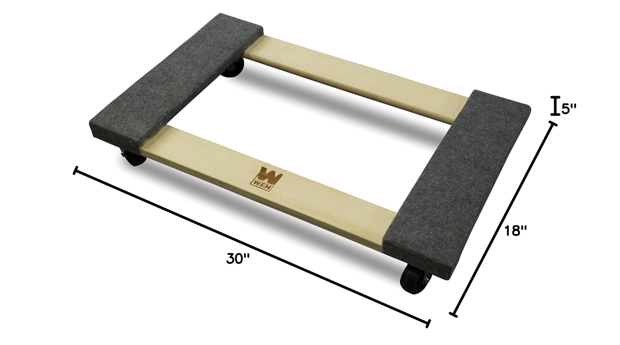 WEN 1320 lbs. Capacity 18 in. x 30 in. Hardwood Furniture Moving Dolly, Two Pack - Image 2