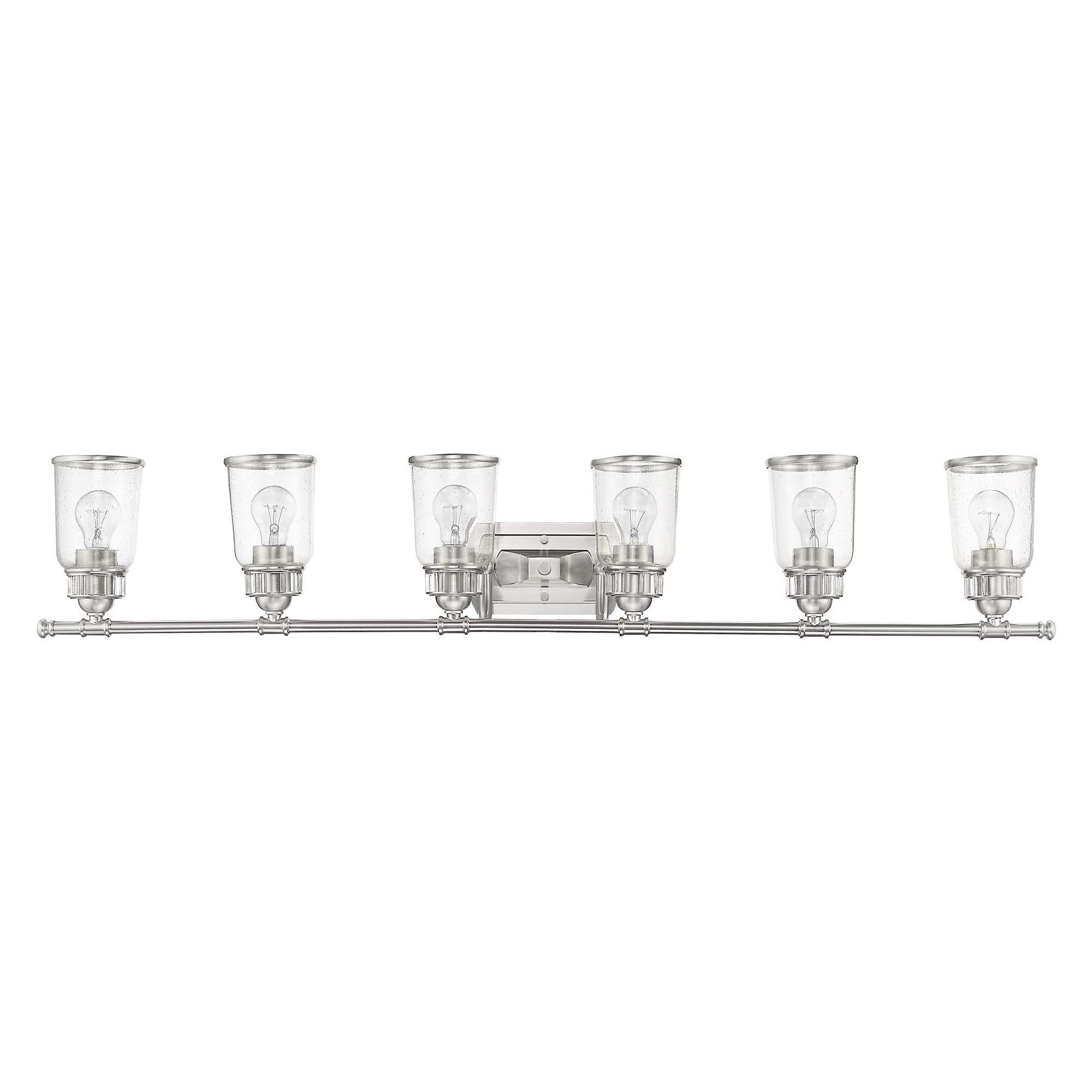 Livex Lighting 10516-91 Lawrenceville 6 Light Bath Vanity, Brushed Nickel, 47.5 x 7.25 x 8.25 - Image 2
