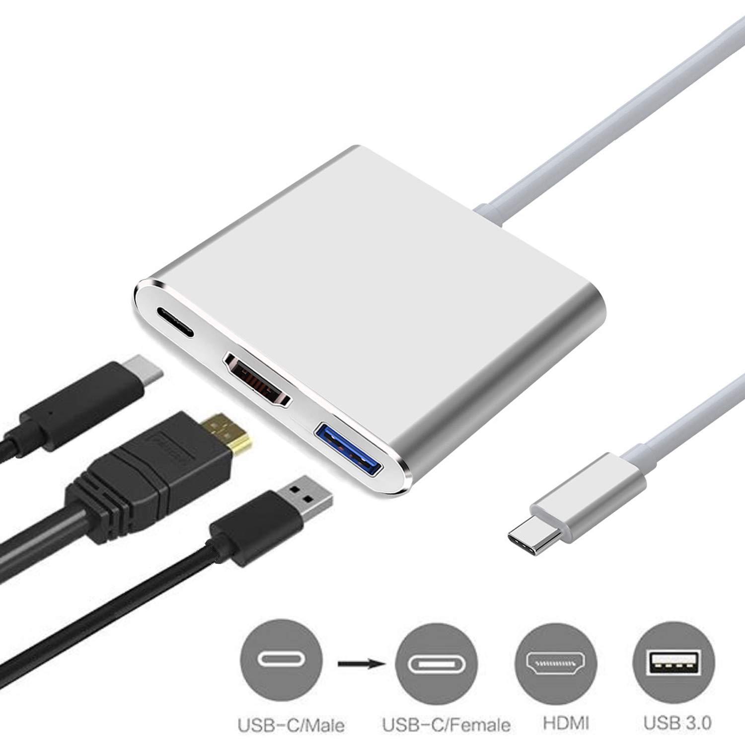 USB-C to HDMI Adapter (Supports 4K / 30Hz) - Type- C 3 in 1 Converter Cable for 2017/2018 MacBook Pro, MacBook, Mac Pro, iMac, Chromebook, & More USB 3.0 Type-C Devices - Image 6