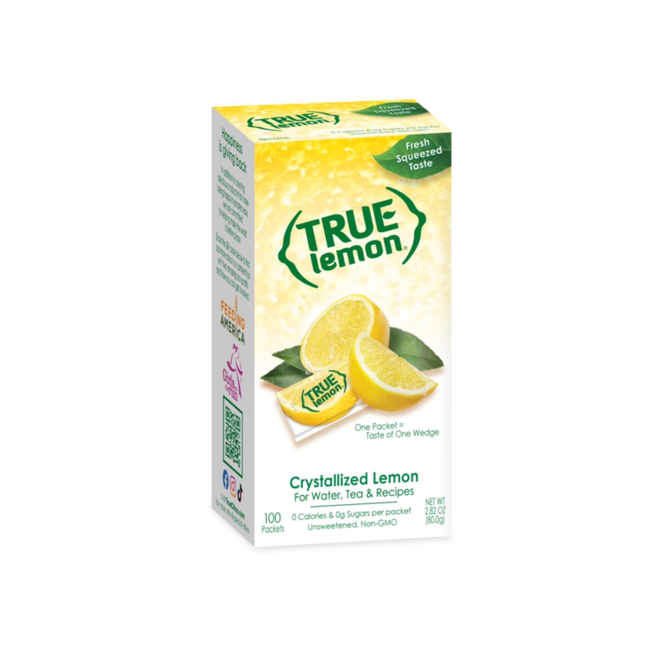 TRUE LEMON Water Enhancer, Bulk Dispenser, 100 Count (Pack of 1), 0 Calorie Drink Mix Packets For Water, Sugar Free Lemon Flavoring Powder Packets - Image 3