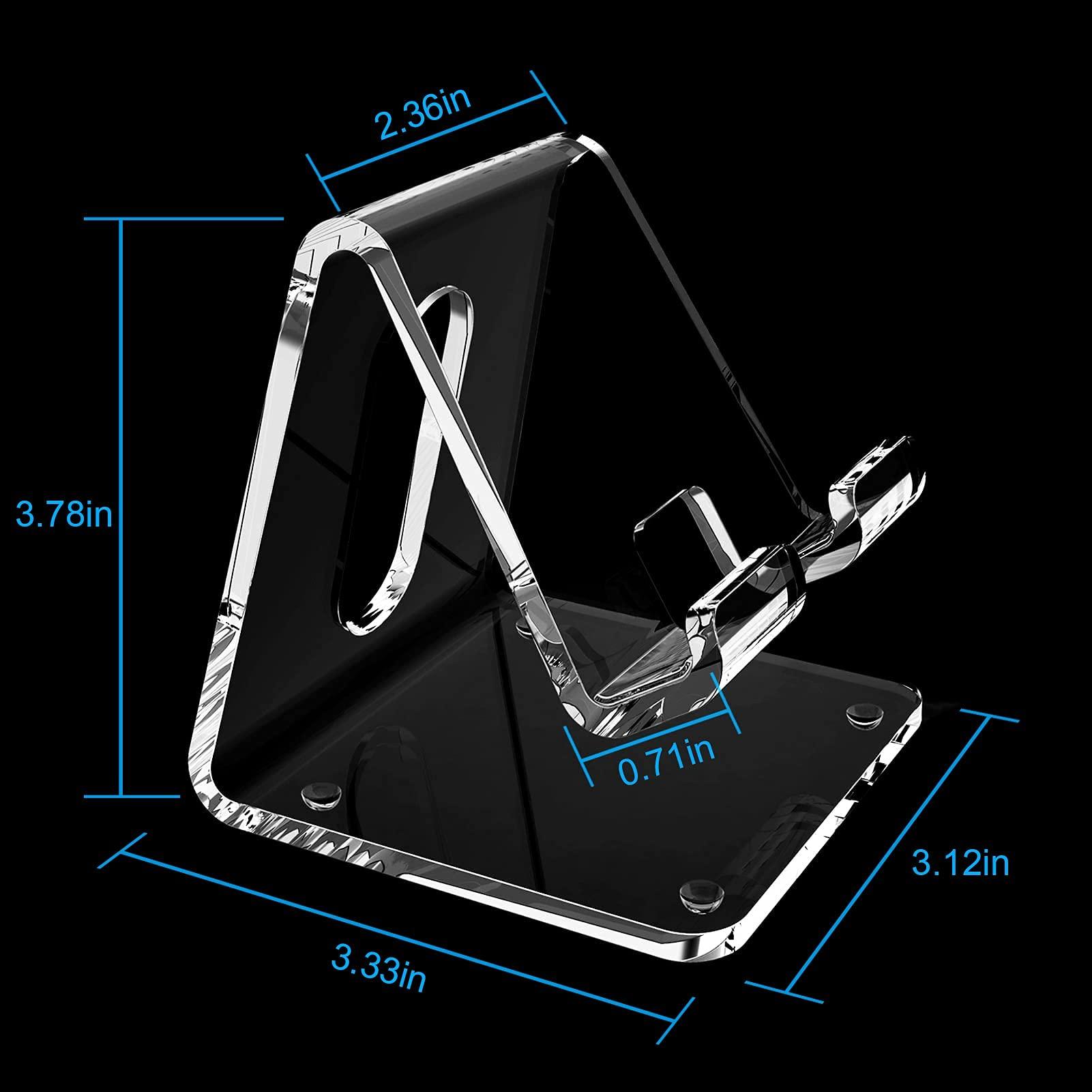 Crpich Acrylic Cell Phone Stand, Portable Clear Phone Stand for Desk, Compatible with Phone16 15 14 13 Pro Max Mini 12 11 Plus SE, Switch, Android Smartphone, Pad, Tablet, Desk Accessories - Image 4