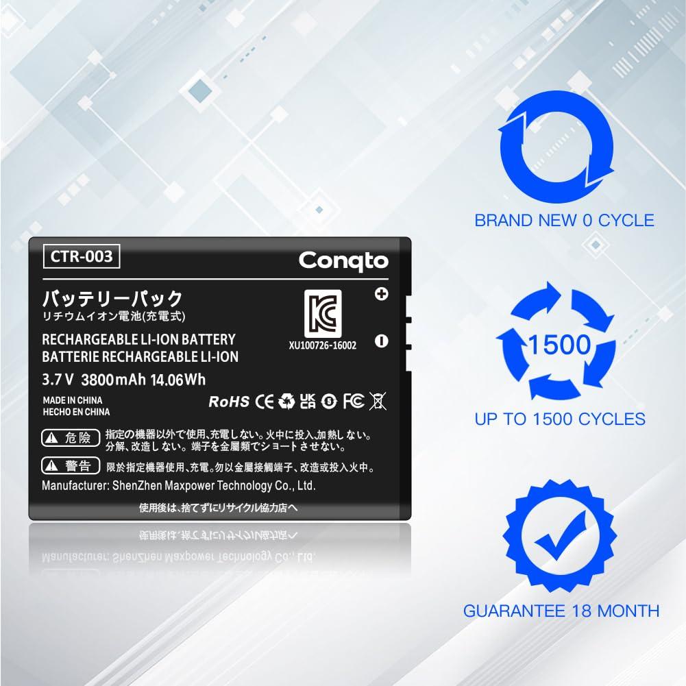 Conqto CTR-003 Controller Battery, (3800mAh) 2025 Upgrade High Capacity Battery Replacement for Nintendo Old 3DS, 2DS, 2DS XL Gaming Console with Repair Tool Kit(Not for New 3DS,3DS XL) - Image 3