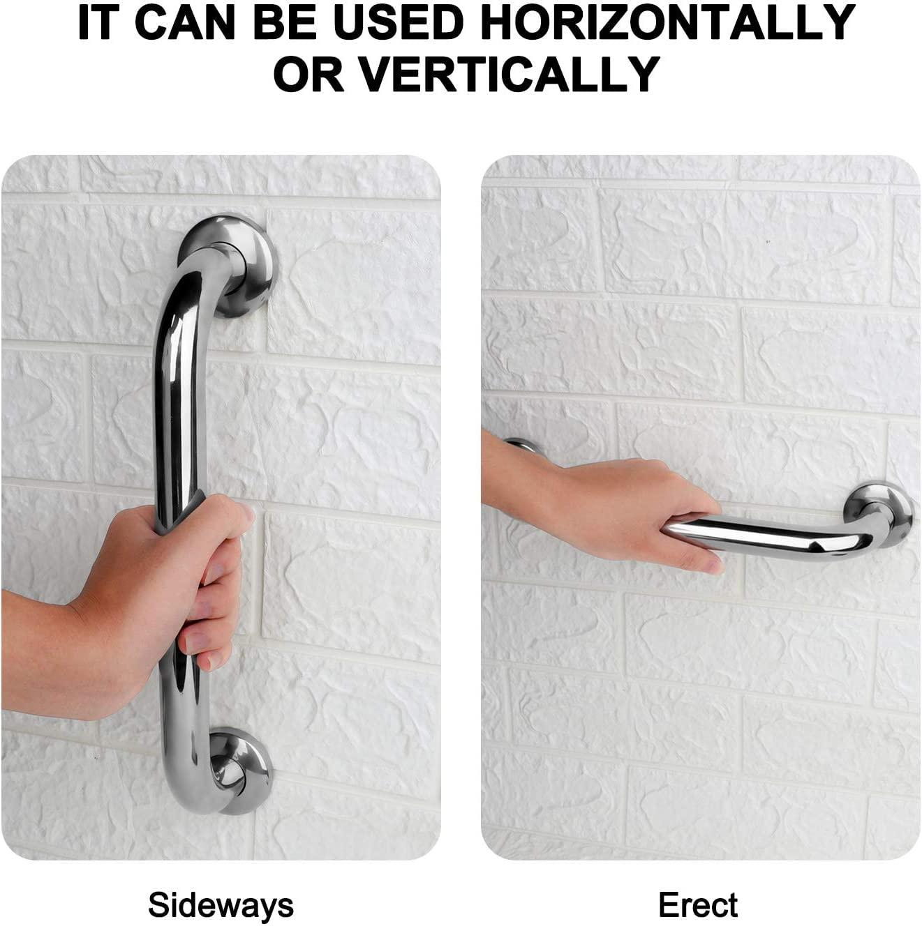2 Pack Shower Grab Bar, Stainless Steel Bathroom Grab Bar, Shower Handle Bath Handle, Safety Bars for Shower Chair Bench, Grab Bars Senior, Elderly, Handicap(12 Inch) - Image 3