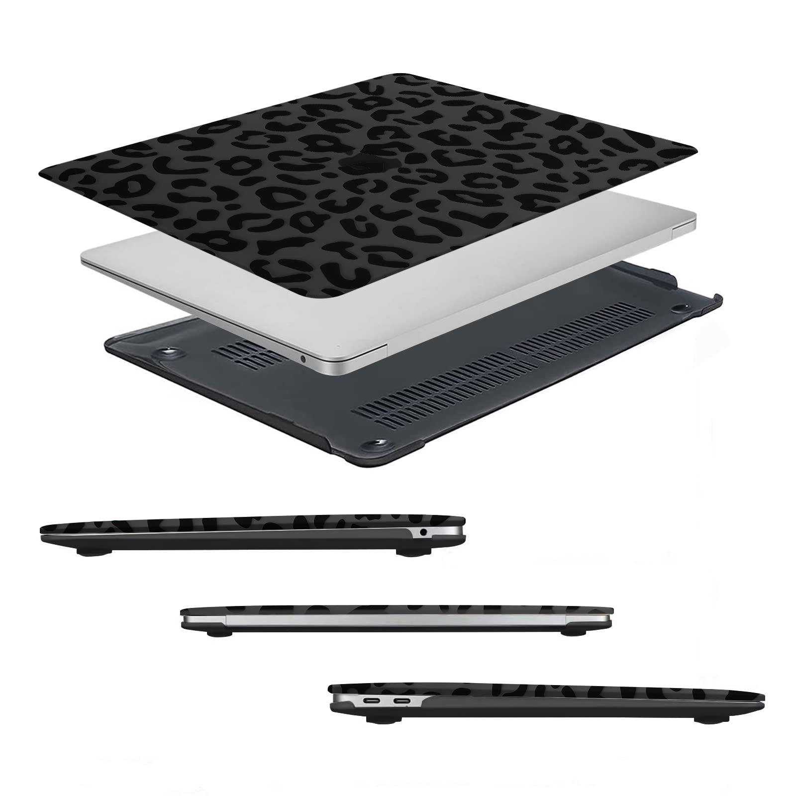 MOSISO Compatible with MacBook Air 13 inch Case 2022 2021 2020 2019 2018 Release A2337 M1 A2179 A1932 Retina Display, Plastic Leopard Grain Hard Shell Case&Keyboard Cover&Screen Protector, Black - Image 5